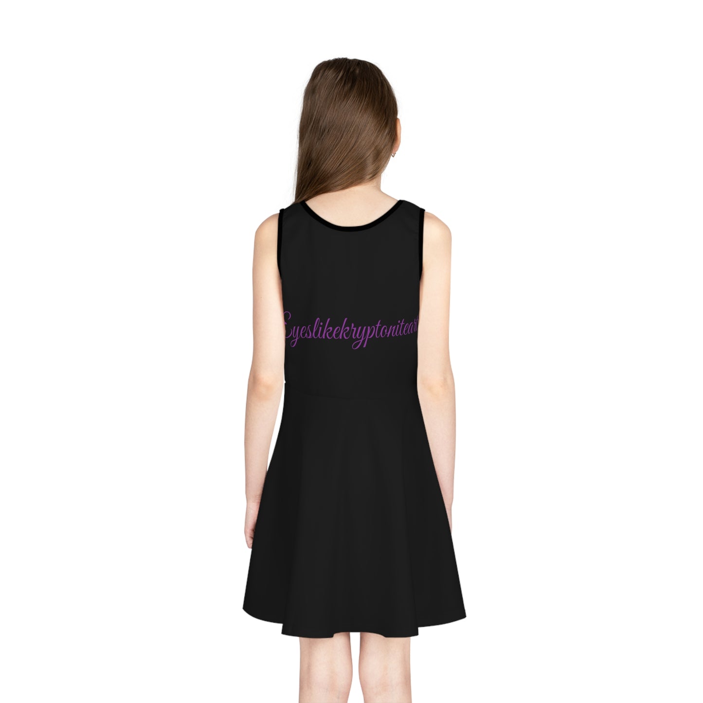 Colorful Cartoon Girls' Sundress, Playful AOP Dress for Kids, Summer Party Dress, Playtime Sundress, Fun Gift for Little Girls