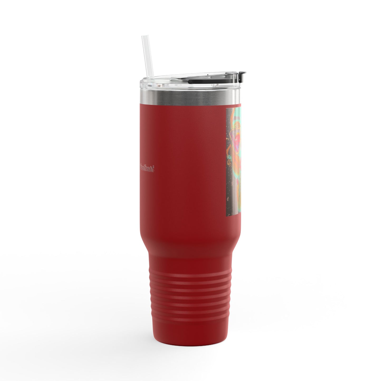 Vibrant Insulated Travel Mug, 40oz – Colorful Art Design for Coffee Lovers, Great for Road Trips, Gifts, Outdoor Adventures