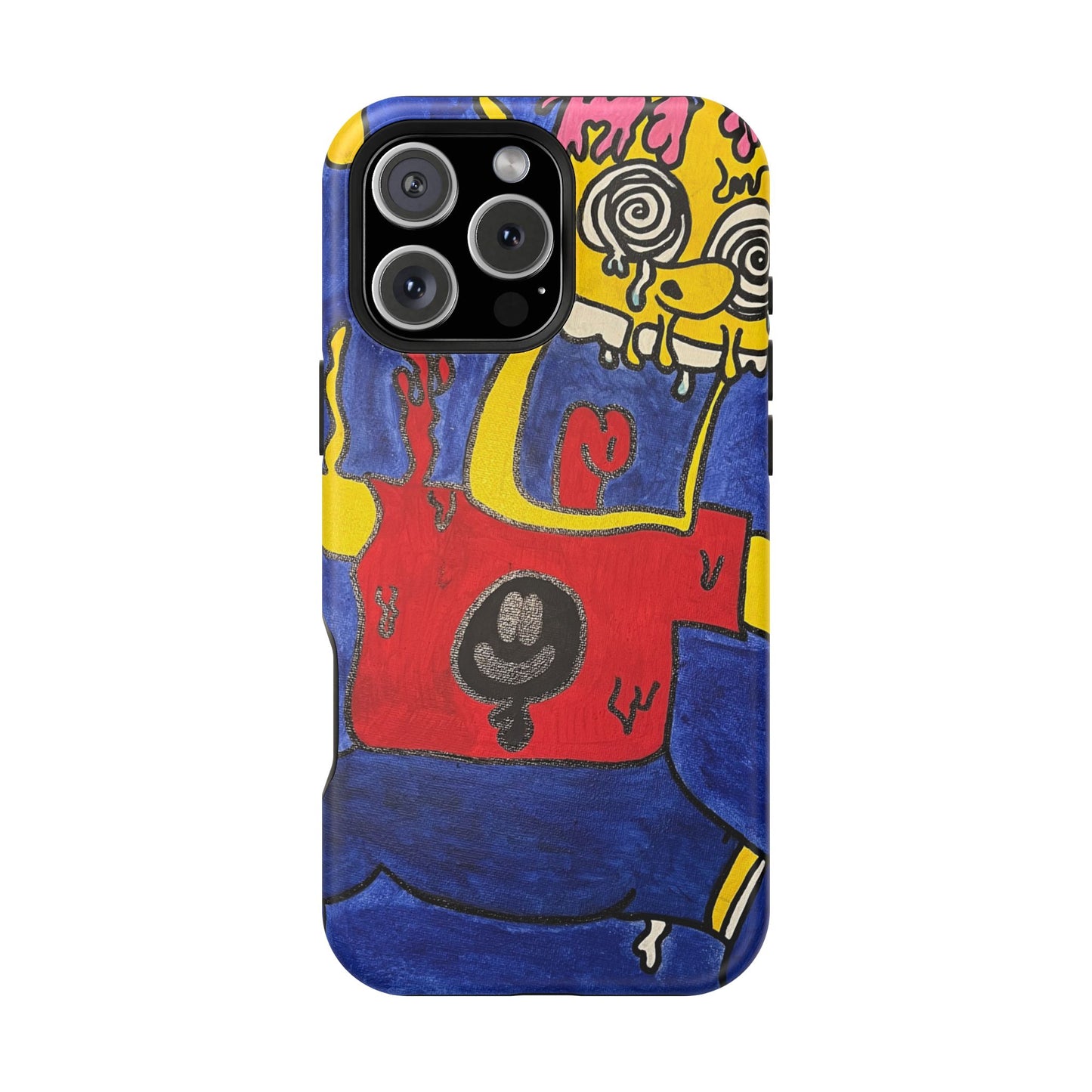 Colorful Impact-Resistant Phone Cases - Funky Artwork Cover, Phone Protection, Unique Gift, Fun Design, Cartoon Style