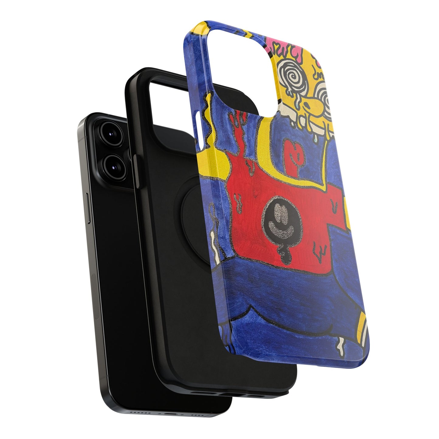 Colorful Impact-Resistant Phone Cases - Funky Artwork Cover, Phone Protection, Unique Gift, Fun Design, Cartoon Style