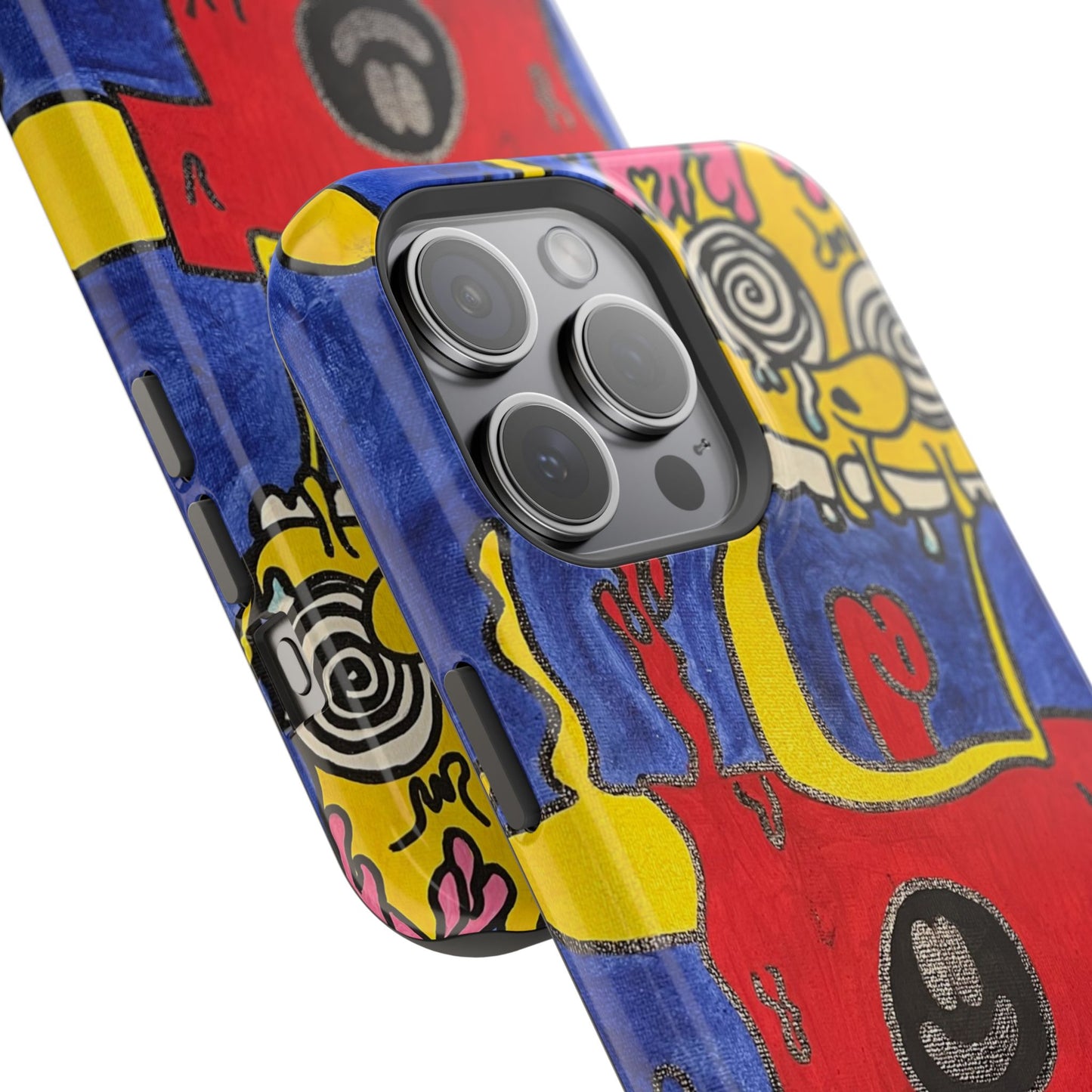 Colorful Impact-Resistant Phone Cases - Funky Artwork Cover, Phone Protection, Unique Gift, Fun Design, Cartoon Style