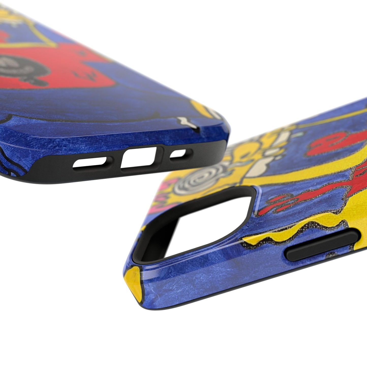 Colorful Impact-Resistant Phone Cases - Funky Artwork Cover, Phone Protection, Unique Gift, Fun Design, Cartoon Style