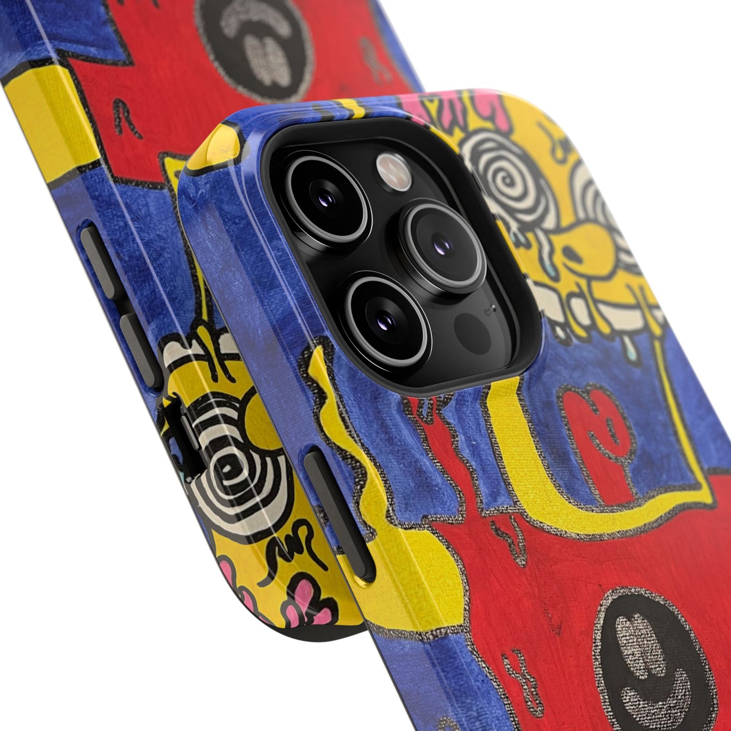 Colorful Impact-Resistant Phone Cases - Funky Artwork Cover, Phone Protection, Unique Gift, Fun Design, Cartoon Style