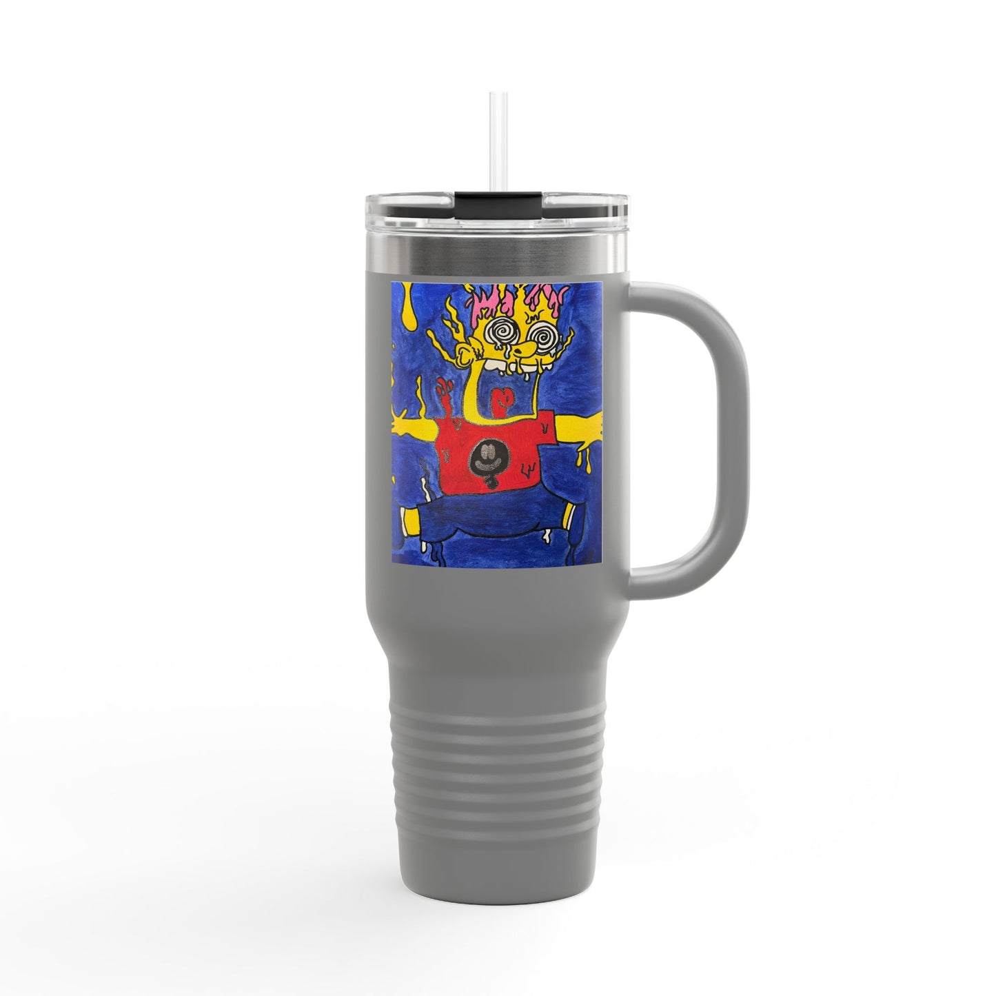 Vibrant Insulated Travel Mug - 40oz, Unique Artwork, Great for Gifts, Outdoor Adventures, Coffee Lovers, Personalized Drinkware
