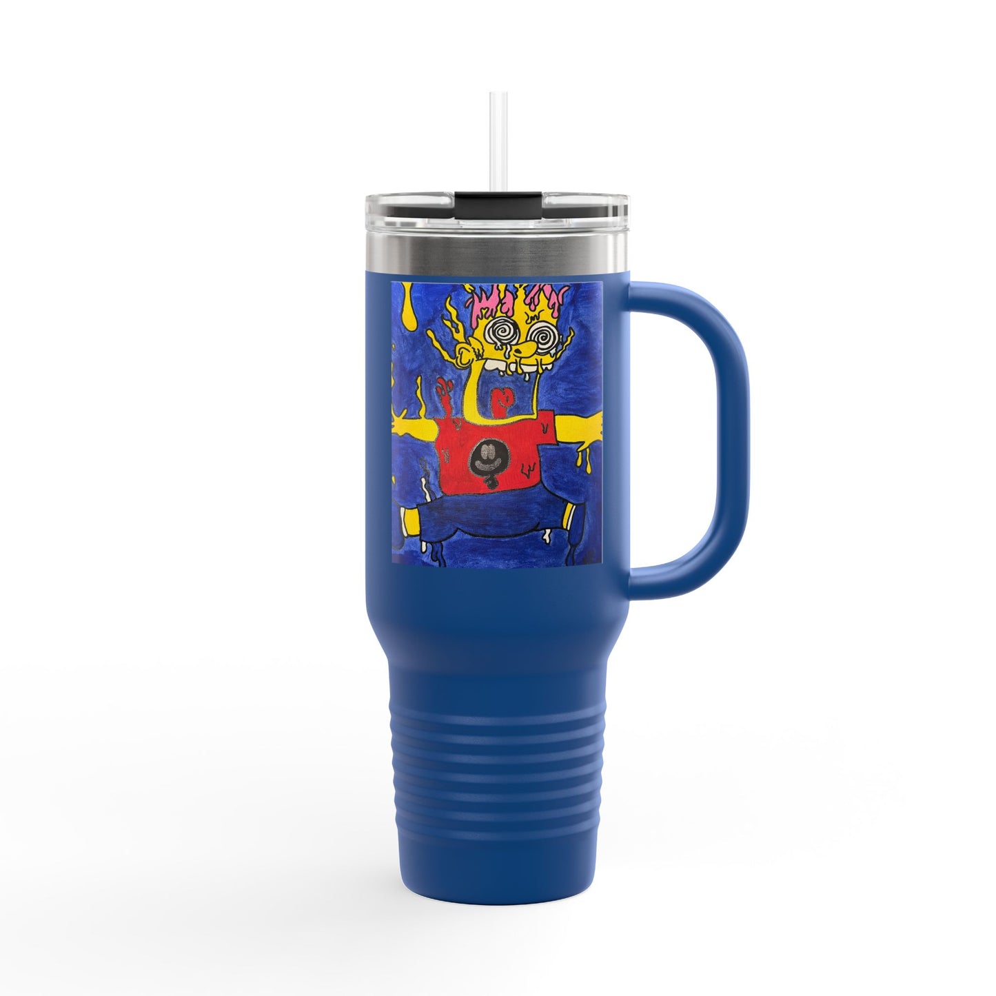Vibrant Insulated Travel Mug - 40oz, Unique Artwork, Great for Gifts, Outdoor Adventures, Coffee Lovers, Personalized Drinkware