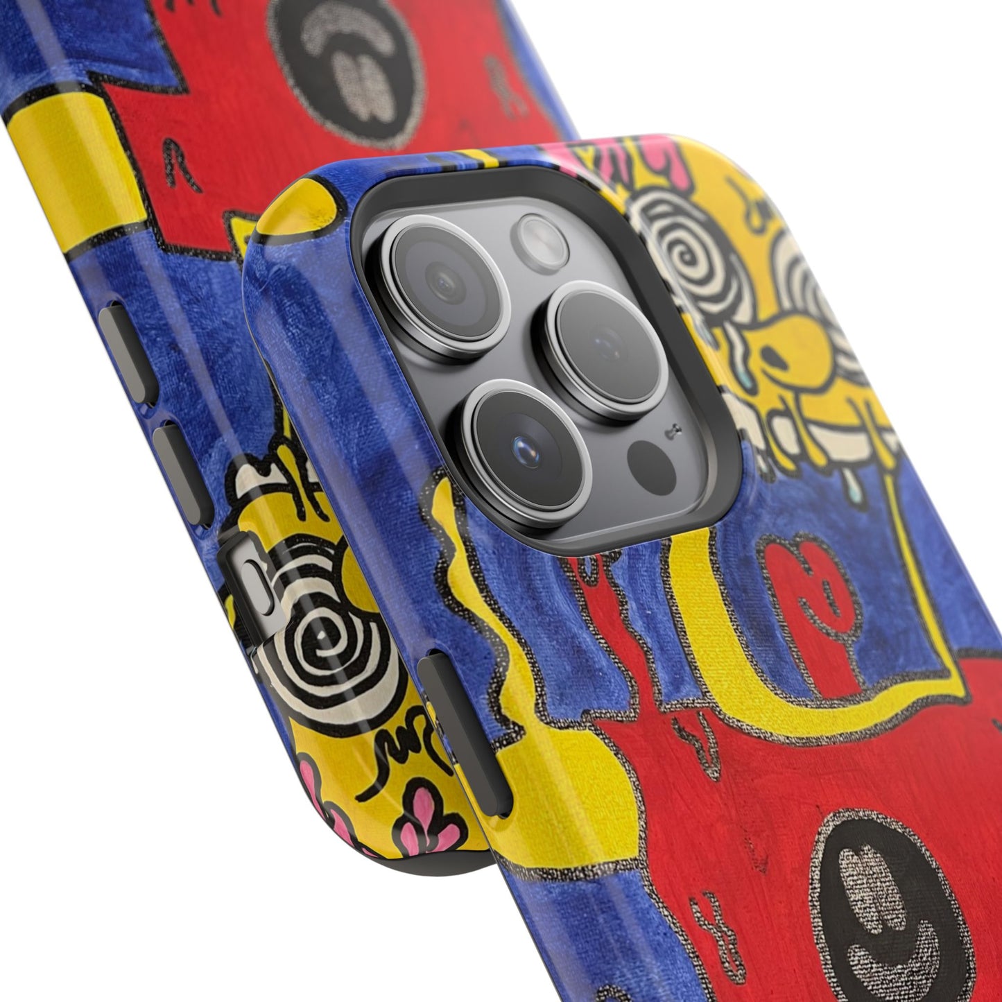 Colorful Impact-Resistant Phone Cases - Funky Artwork Cover, Phone Protection, Unique Gift, Fun Design, Cartoon Style