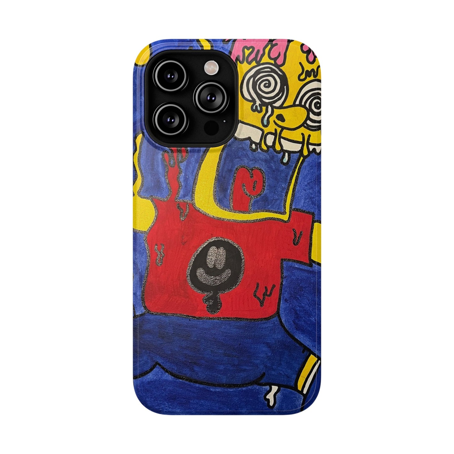 Colorful Impact-Resistant Phone Cases - Funky Artwork Cover, Phone Protection, Unique Gift, Fun Design, Cartoon Style