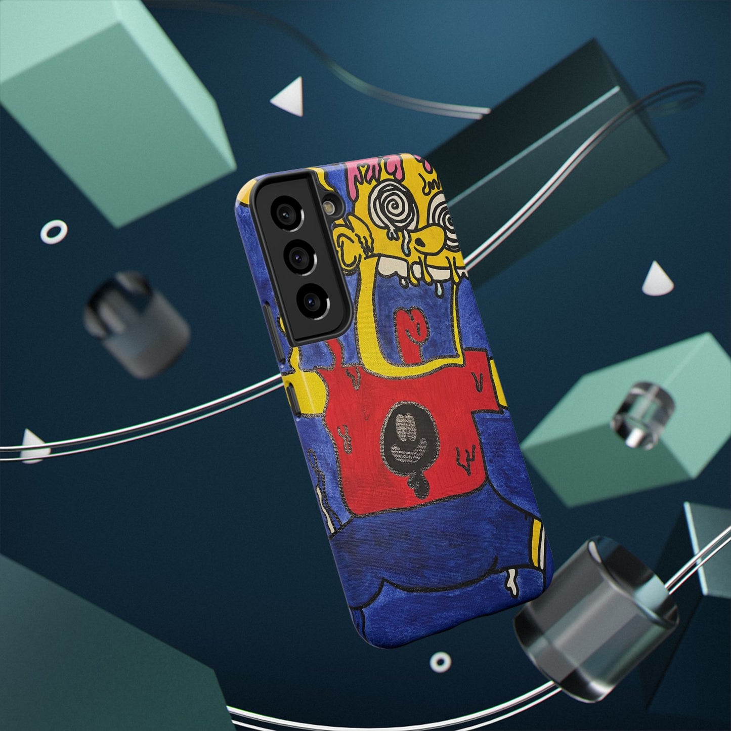 Colorful Impact-Resistant Phone Cases - Funky Artwork Cover, Phone Protection, Unique Gift, Fun Design, Cartoon Style