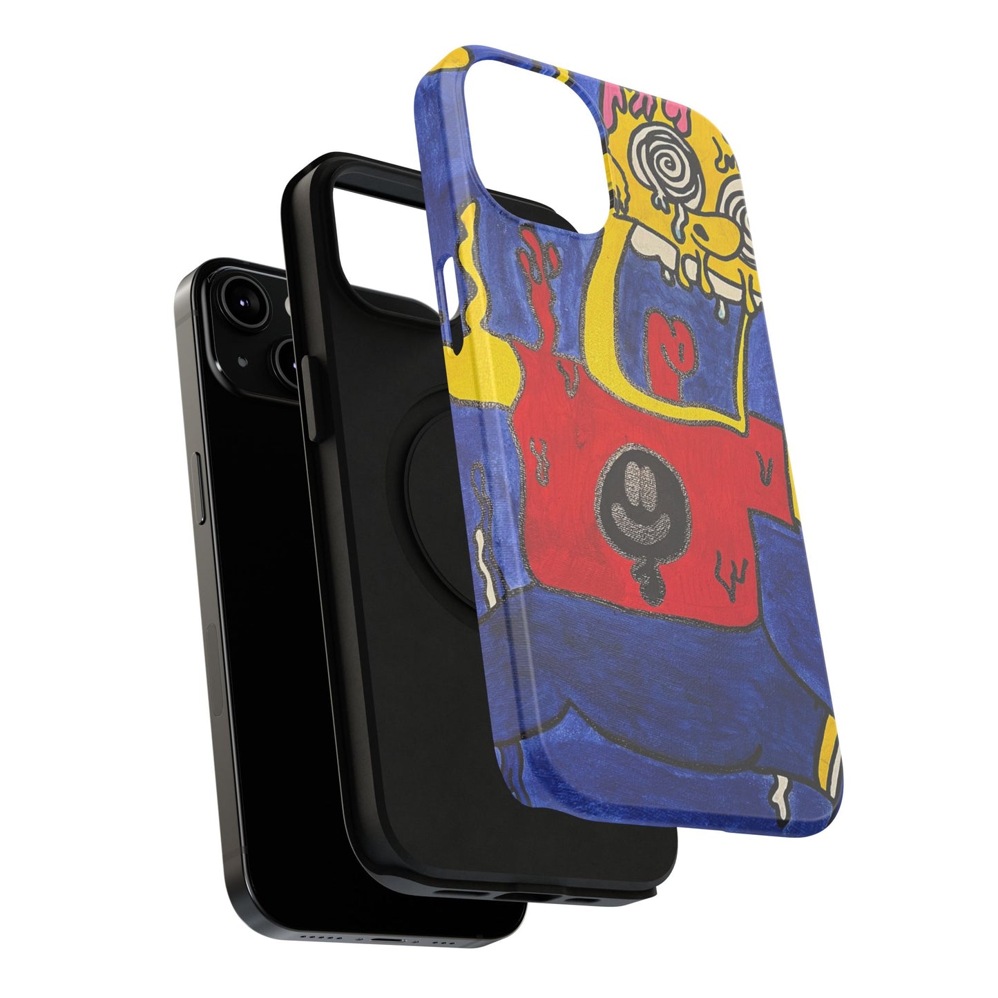 Colorful Impact-Resistant Phone Cases - Funky Artwork Cover, Phone Protection, Unique Gift, Fun Design, Cartoon Style