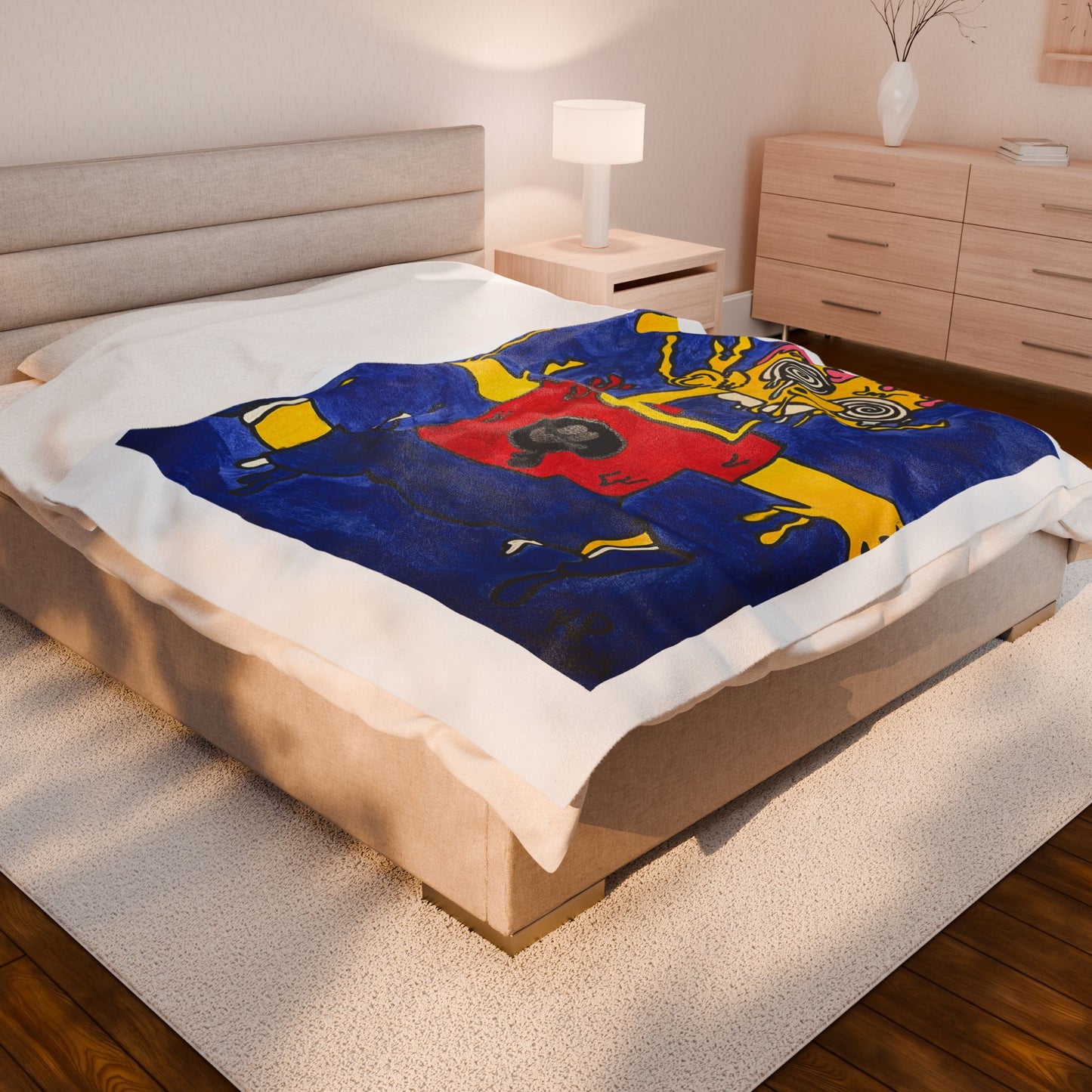 Vibrant Cartoon-Inspired Velveteen Plush Blanket, Cozy Throw, Gift for Kids, Unique Home Decor, Snuggly Blanket for All Occasions