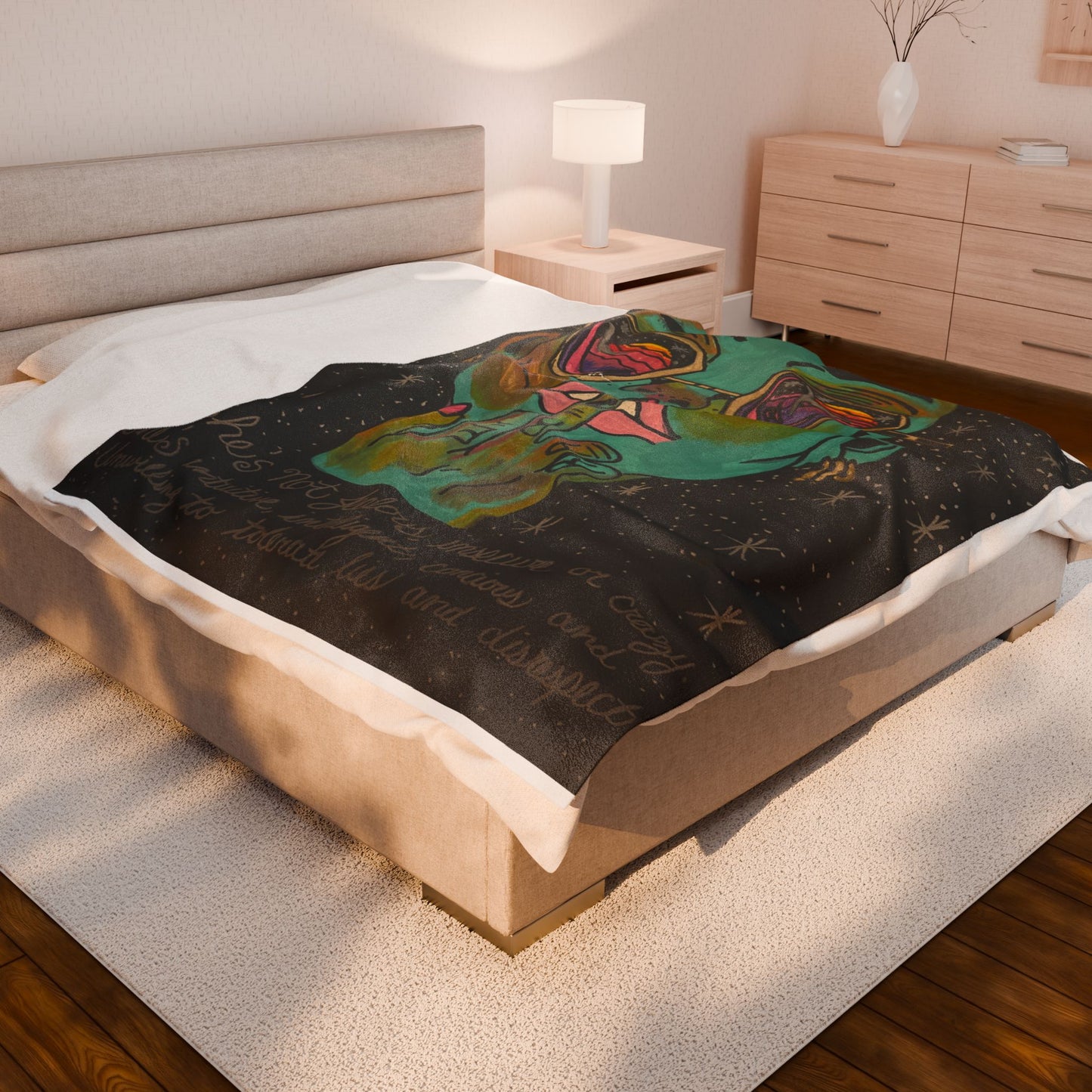 Vibrant Artist Blanket - Cozy Velveteen Plush Throw, Inspirational Home Decor, Unique Gift for Art Lovers, Perfect for Relaxation