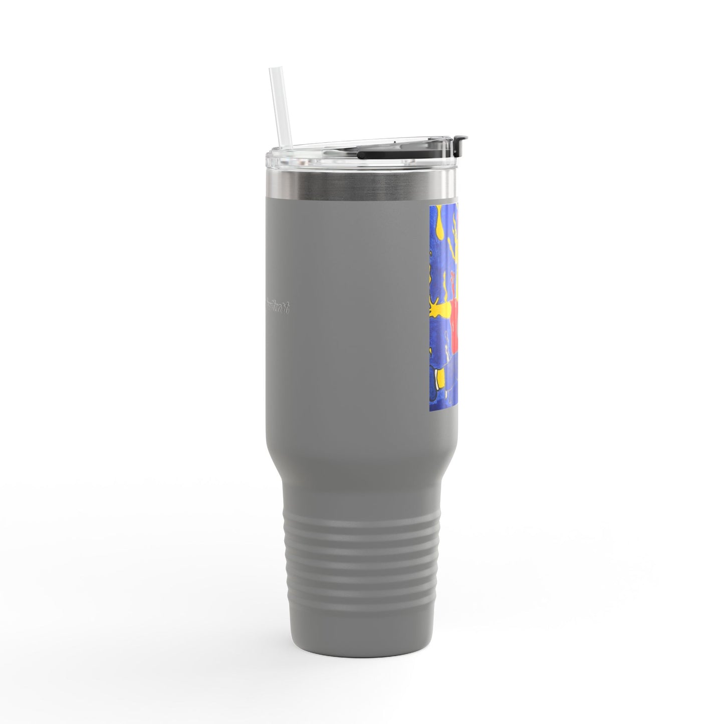 Vibrant Insulated Travel Mug - 40oz, Unique Artwork, Great for Gifts, Outdoor Adventures, Coffee Lovers, Personalized Drinkware