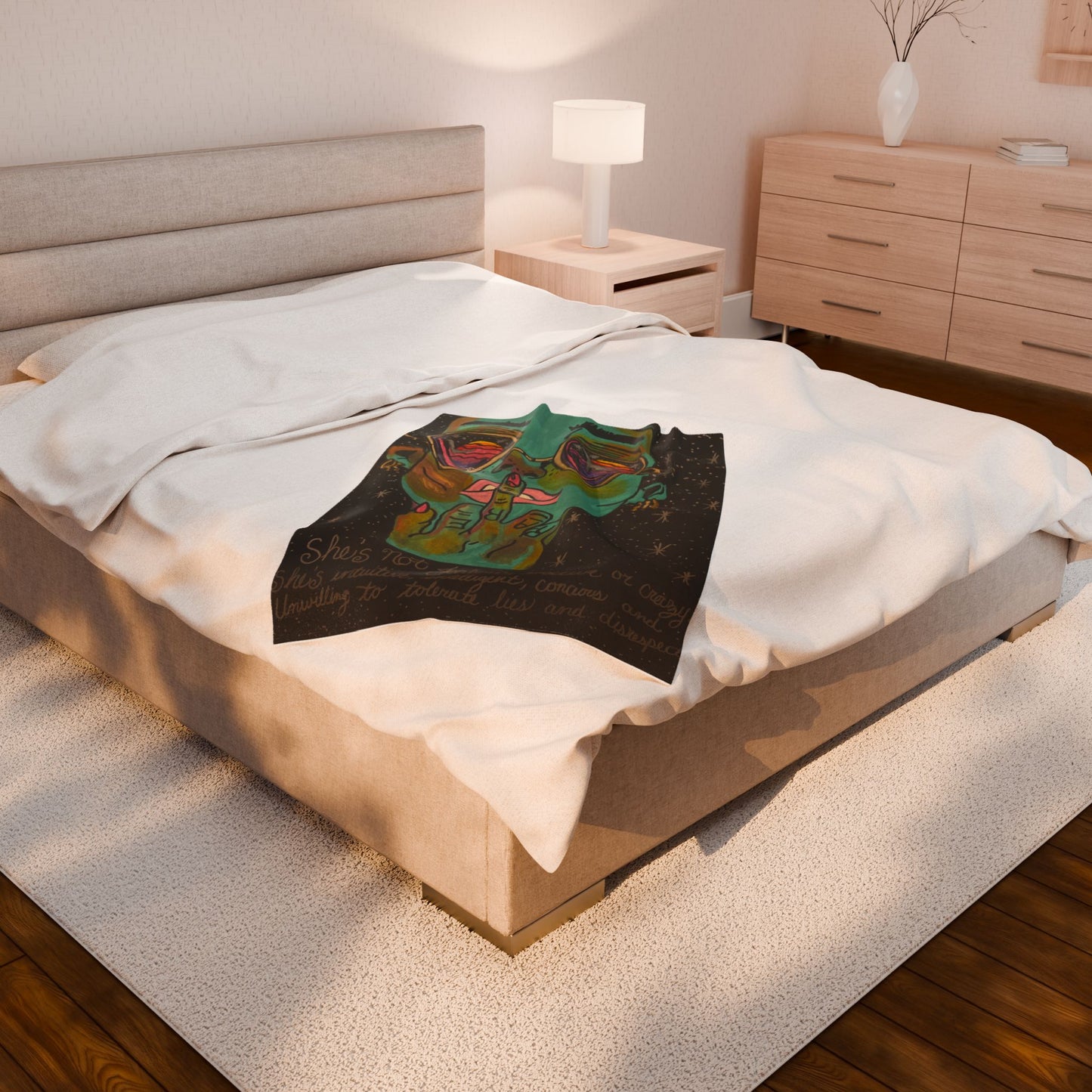Vibrant Artist Blanket - Cozy Velveteen Plush Throw, Inspirational Home Decor, Unique Gift for Art Lovers, Perfect for Relaxation