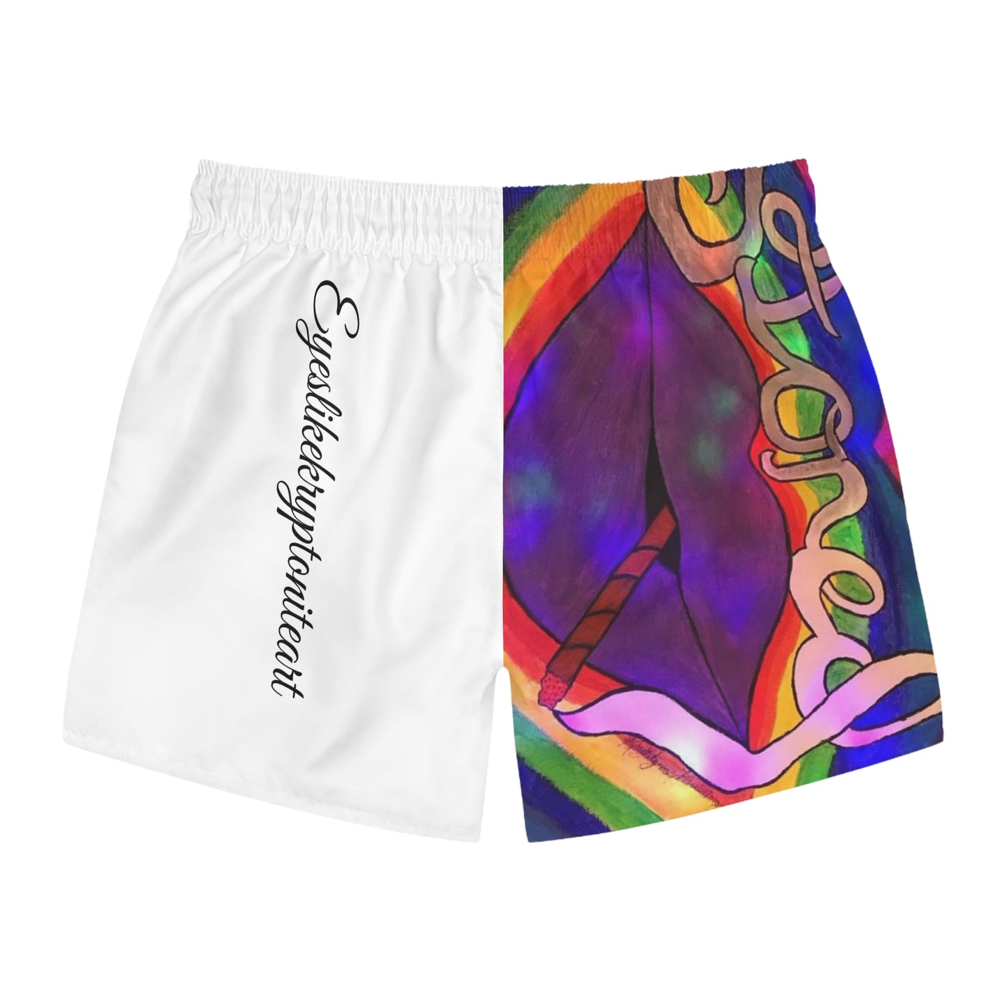 Vibrant Swim Trunks for Pride, Colorful Beachwear, Festival Swim Shorts, Unique AOP Trunks, Summer Pool Attire