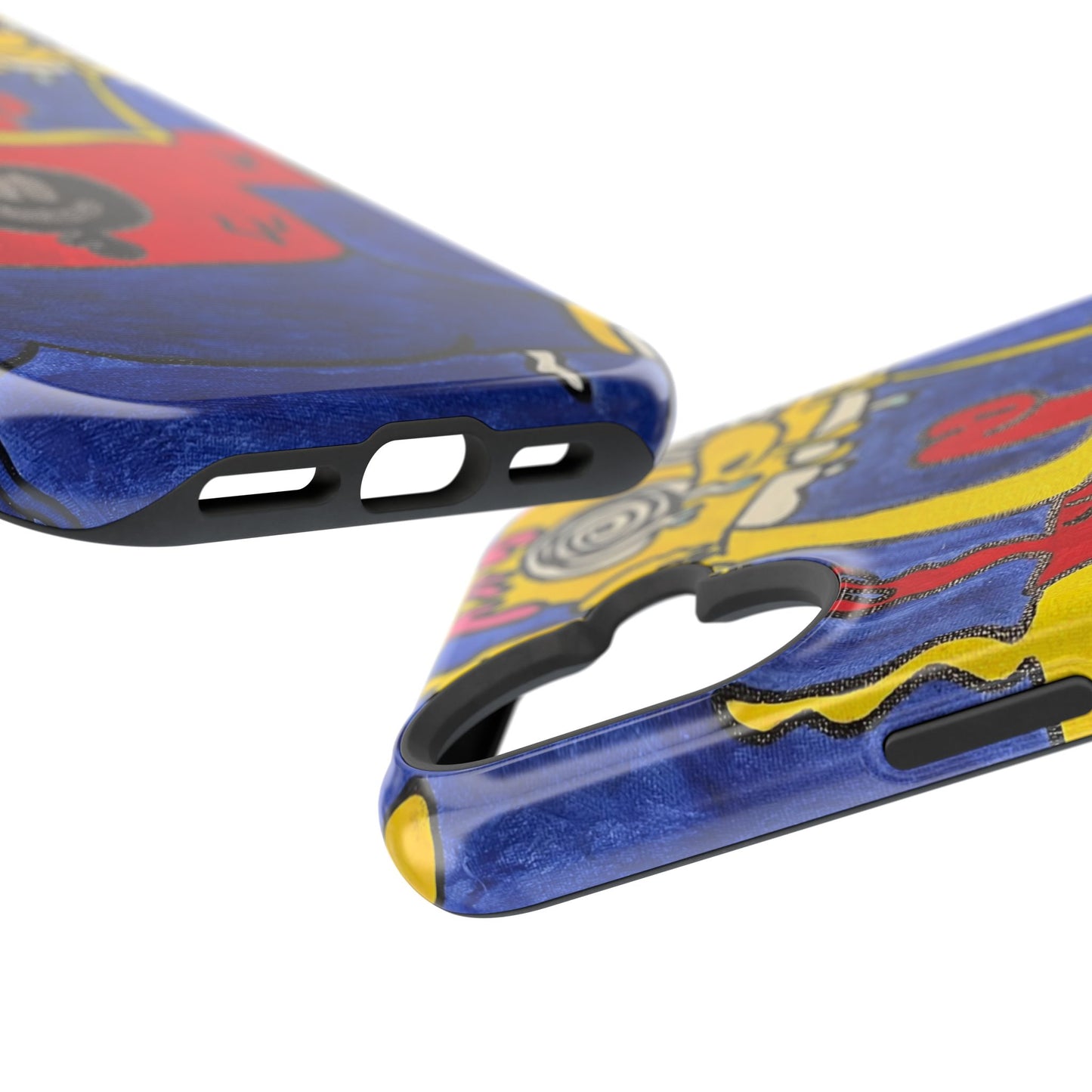 Colorful Impact-Resistant Phone Cases - Funky Artwork Cover, Phone Protection, Unique Gift, Fun Design, Cartoon Style