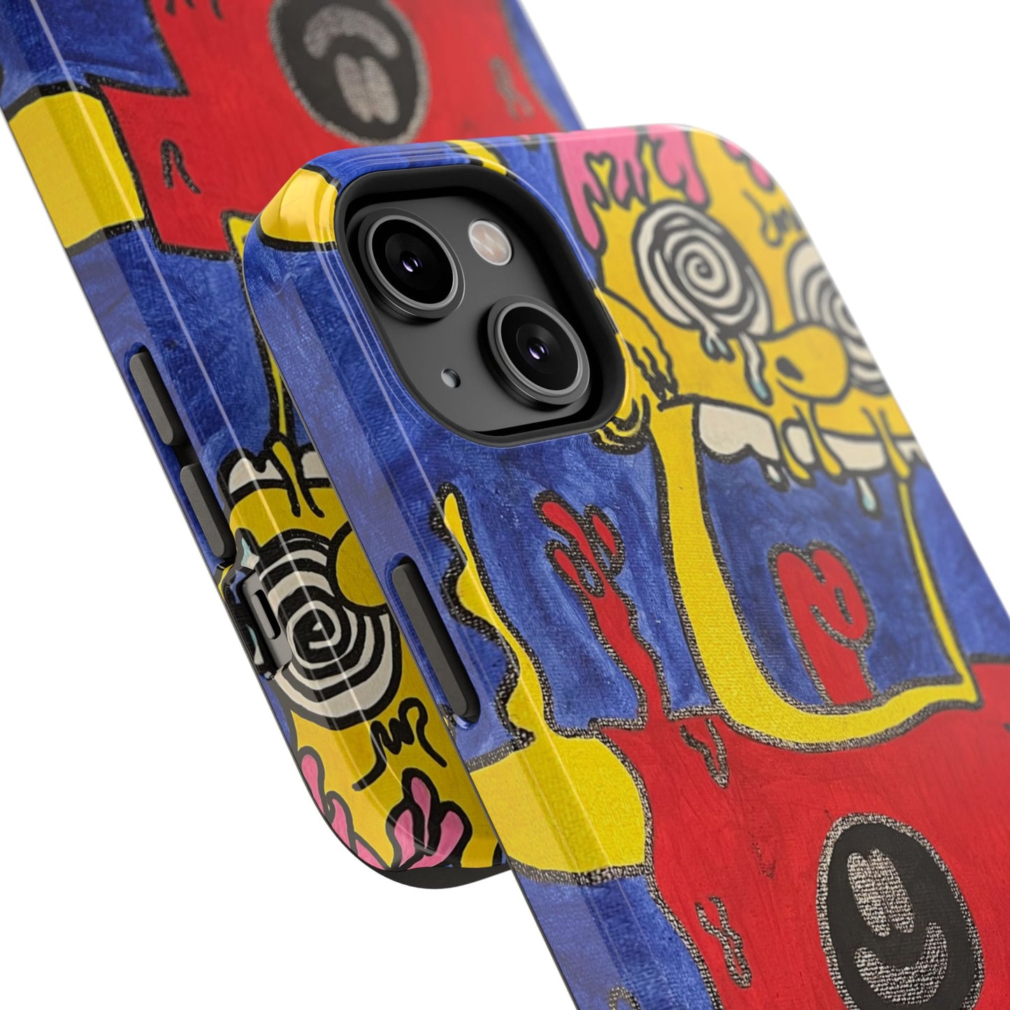 Colorful Impact-Resistant Phone Cases - Funky Artwork Cover, Phone Protection, Unique Gift, Fun Design, Cartoon Style