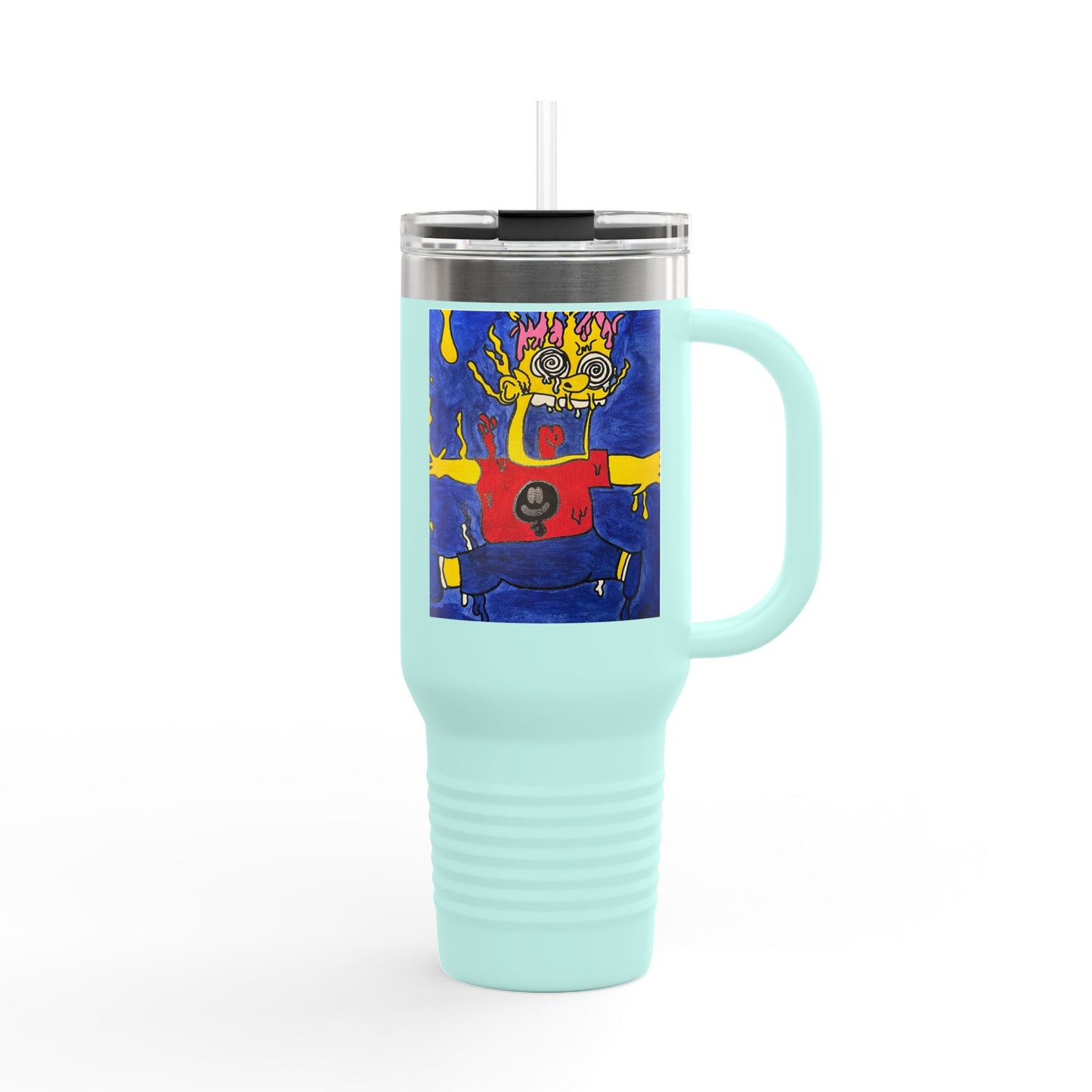 Vibrant Insulated Travel Mug - 40oz, Unique Artwork, Great for Gifts, Outdoor Adventures, Coffee Lovers, Personalized Drinkware