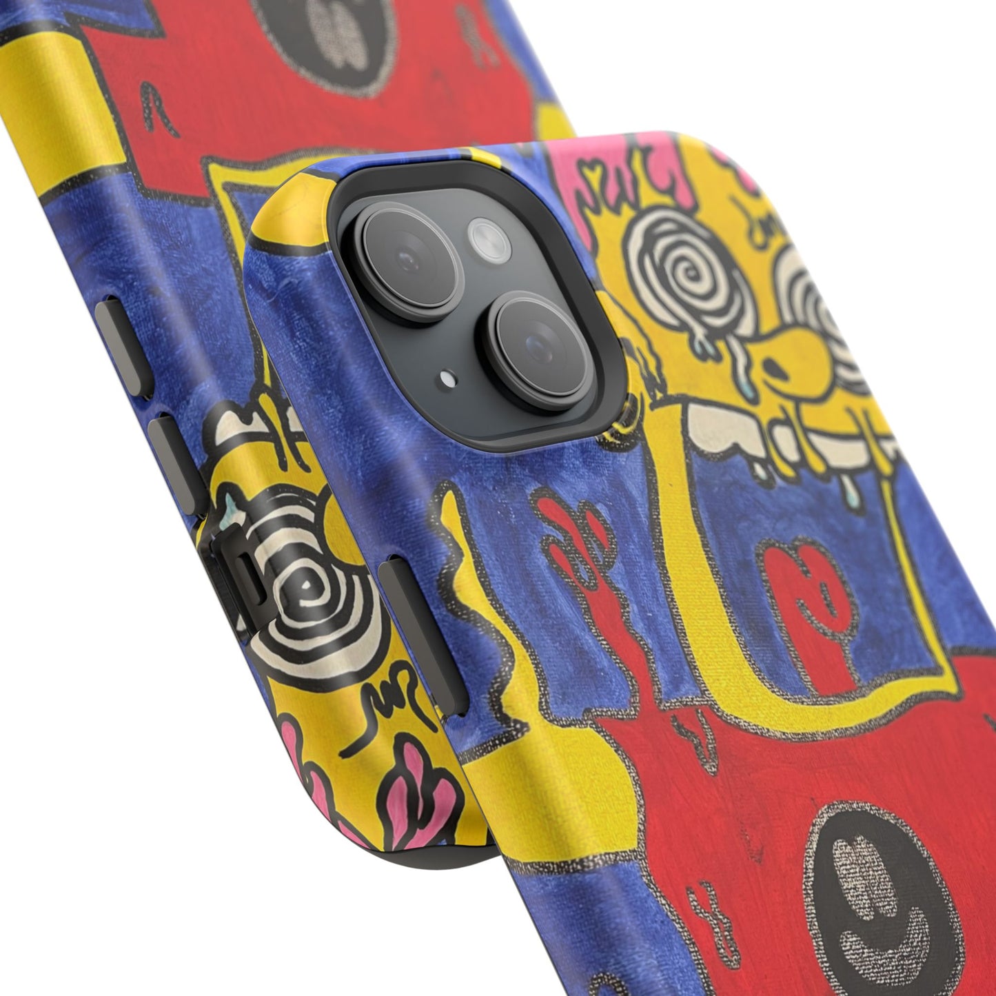 Colorful Impact-Resistant Phone Cases - Funky Artwork Cover, Phone Protection, Unique Gift, Fun Design, Cartoon Style
