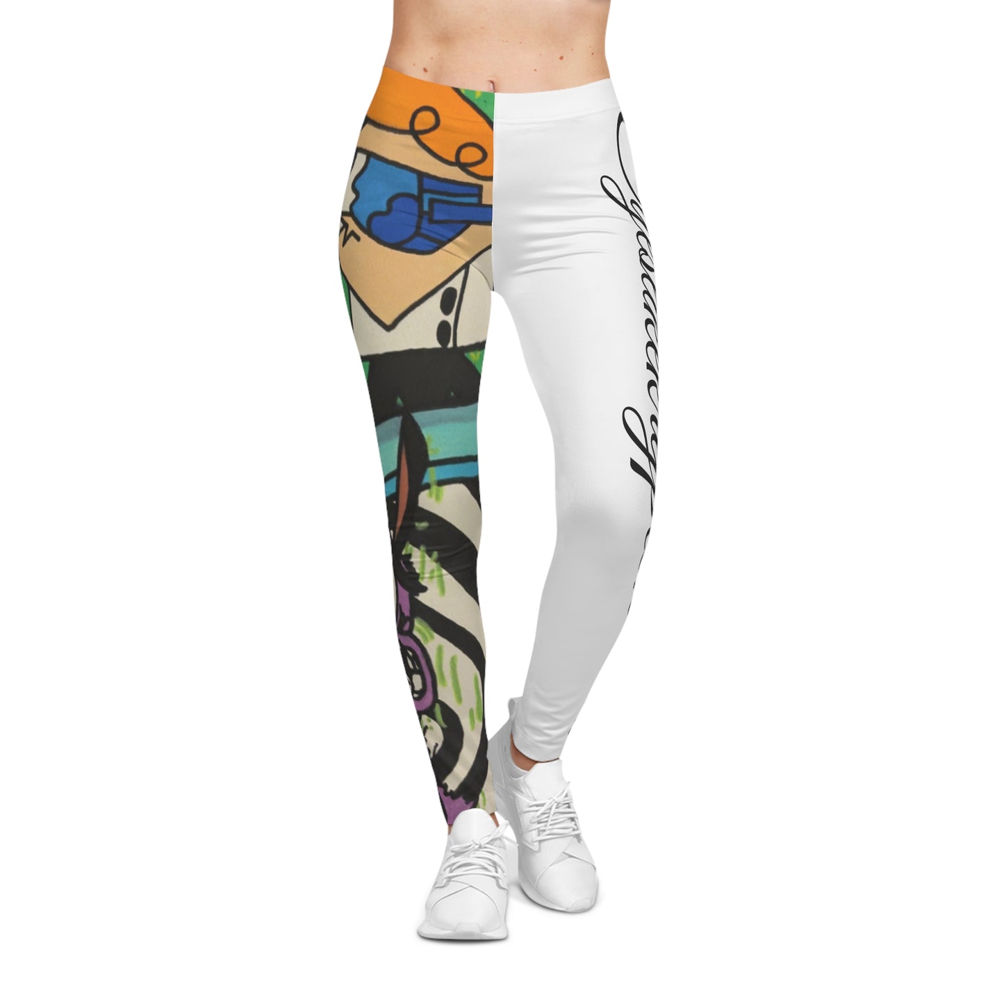 Colorful Graphic Leggings - Stylish Casual Wear for Everyday, Active Lifestyle, Yoga, Fitness, Gift for Her, Festival Fashion