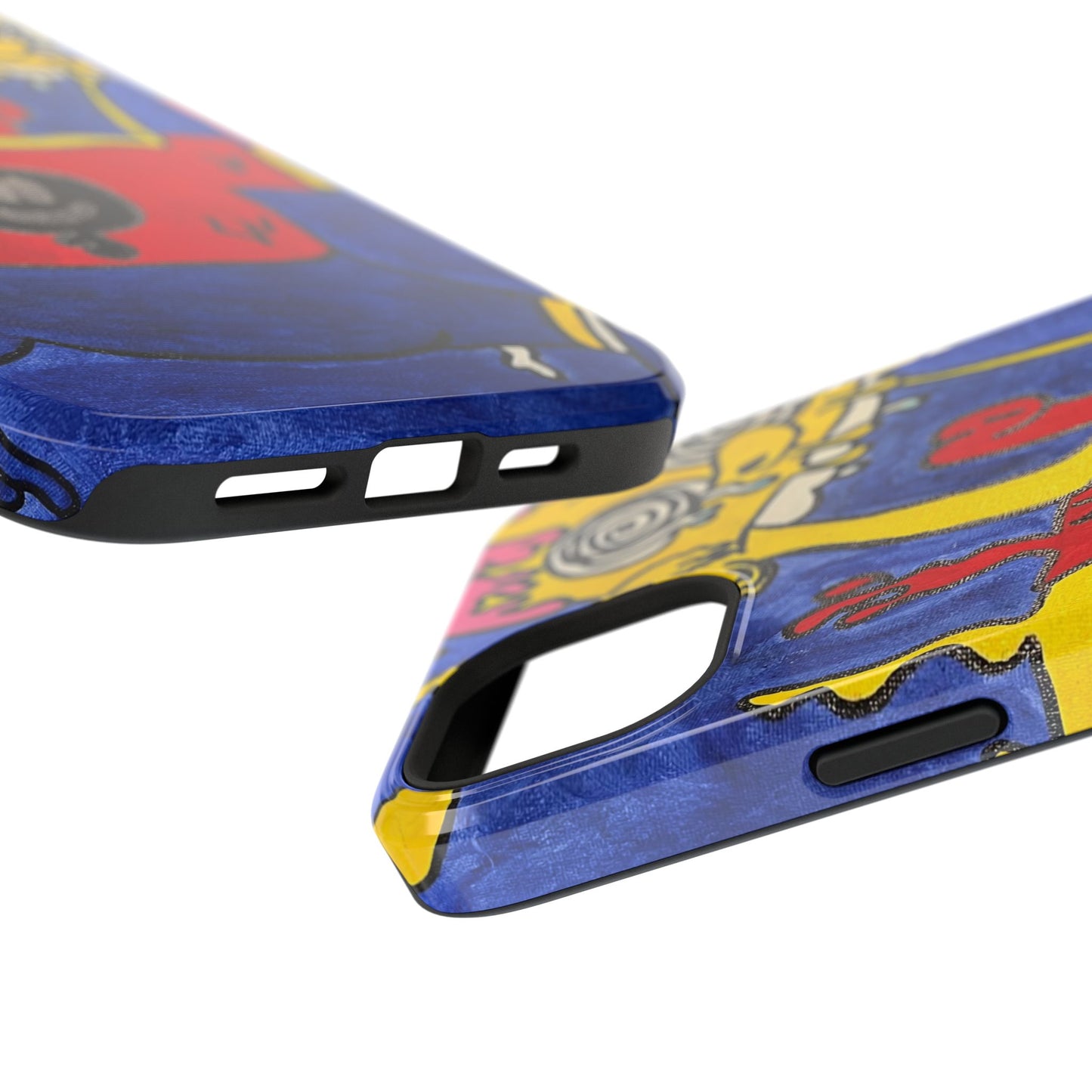 Colorful Impact-Resistant Phone Cases - Funky Artwork Cover, Phone Protection, Unique Gift, Fun Design, Cartoon Style