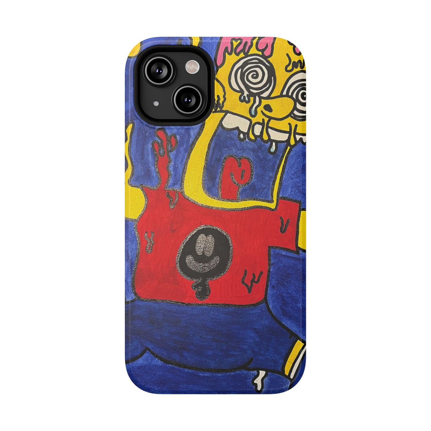 Colorful Impact-Resistant Phone Cases - Funky Artwork Cover, Phone Protection, Unique Gift, Fun Design, Cartoon Style