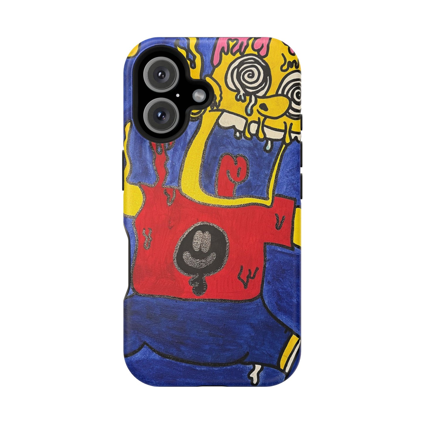 Colorful Impact-Resistant Phone Cases - Funky Artwork Cover, Phone Protection, Unique Gift, Fun Design, Cartoon Style