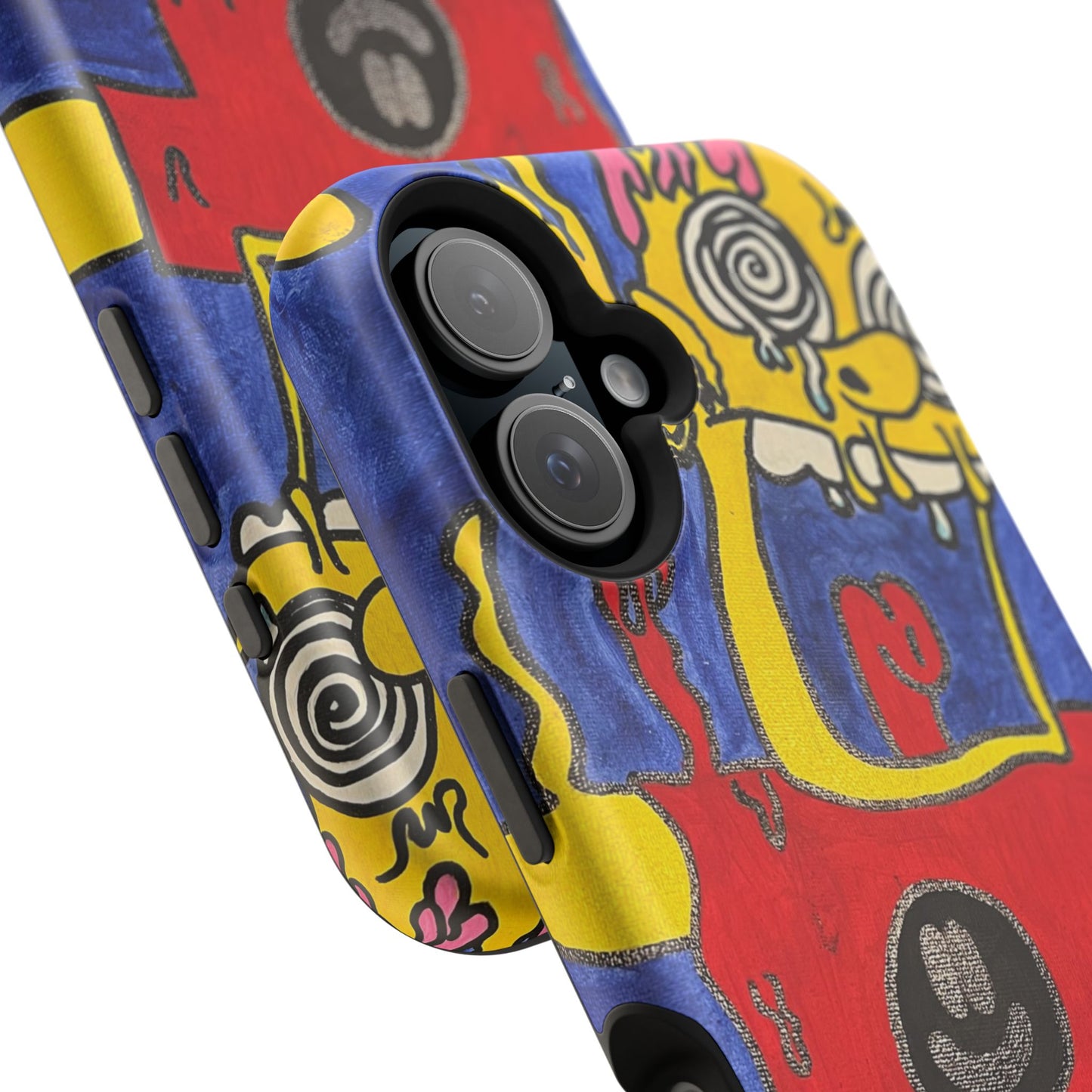 Colorful Impact-Resistant Phone Cases - Funky Artwork Cover, Phone Protection, Unique Gift, Fun Design, Cartoon Style
