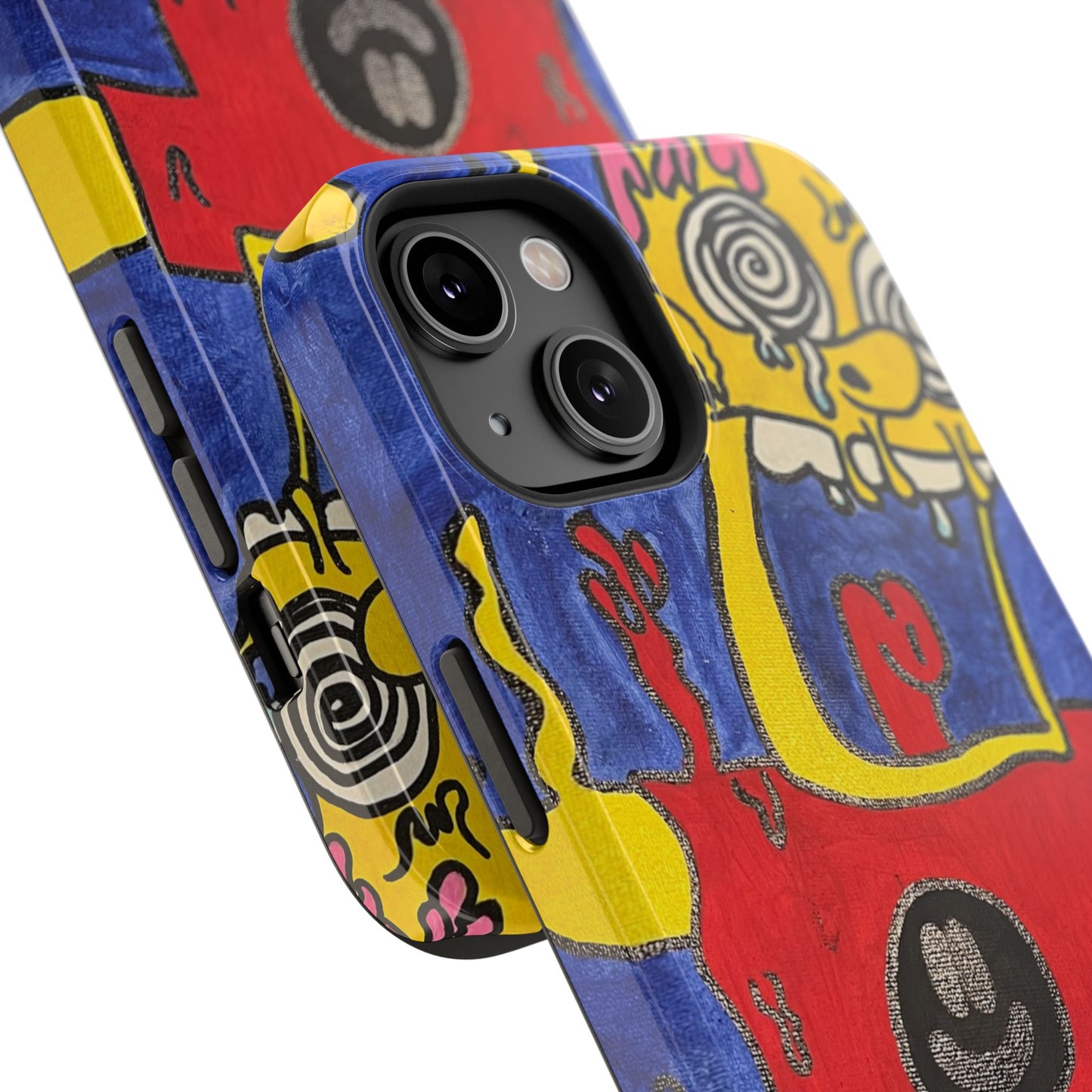 Colorful Impact-Resistant Phone Cases - Funky Artwork Cover, Phone Protection, Unique Gift, Fun Design, Cartoon Style