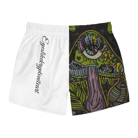 Psychedelic Swim Trunks, Colorful Men's Swim Shorts, Beachwear, Summer Vacation, Festival Attire, Unique Swimwear