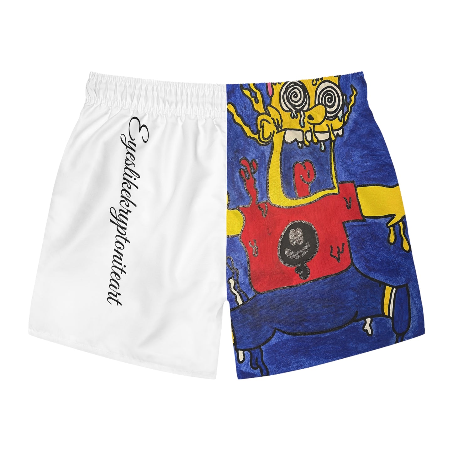 Colorful Cartoon Swim Trunks, Fun Beachwear, Summer Vacation Shorts, Pool Party Gear, Unique Gift for Kids & Adults