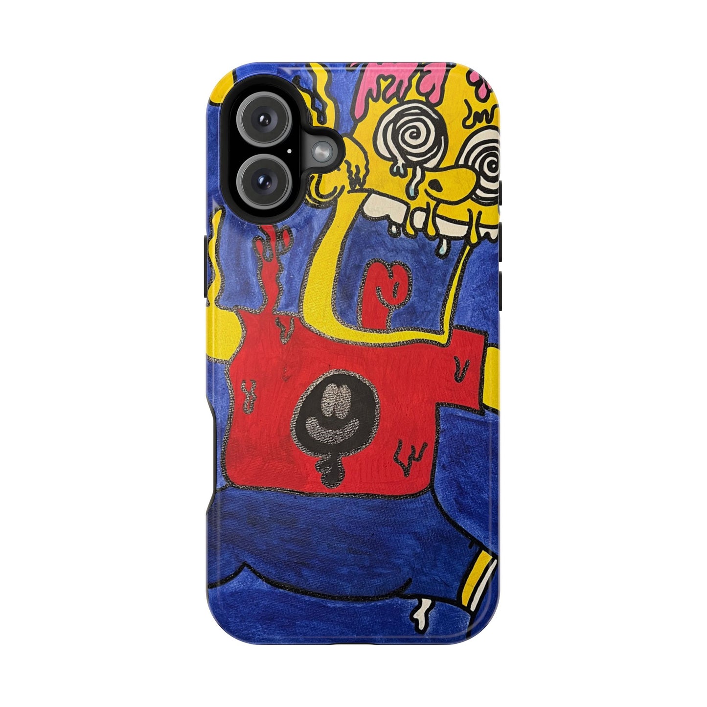 Colorful Impact-Resistant Phone Cases - Funky Artwork Cover, Phone Protection, Unique Gift, Fun Design, Cartoon Style