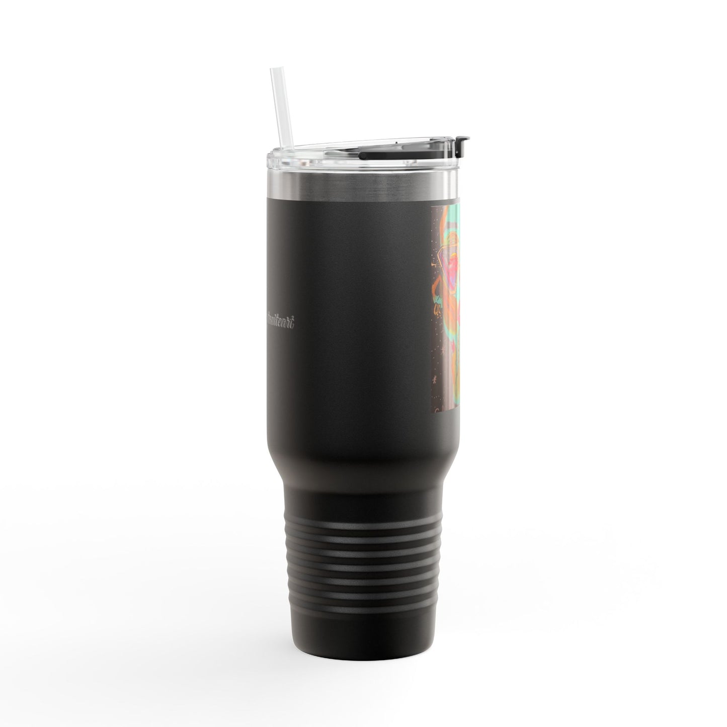 Vibrant Insulated Travel Mug, 40oz – Colorful Art Design for Coffee Lovers, Great for Road Trips, Gifts, Outdoor Adventures