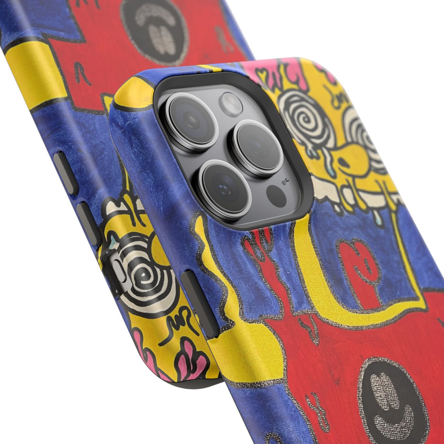 Colorful Impact-Resistant Phone Cases - Funky Artwork Cover, Phone Protection, Unique Gift, Fun Design, Cartoon Style