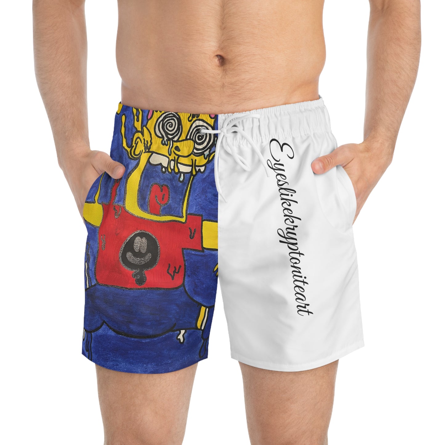 Colorful Cartoon Swim Trunks, Fun Beachwear, Summer Vacation Shorts, Pool Party Gear, Unique Gift for Kids & Adults
