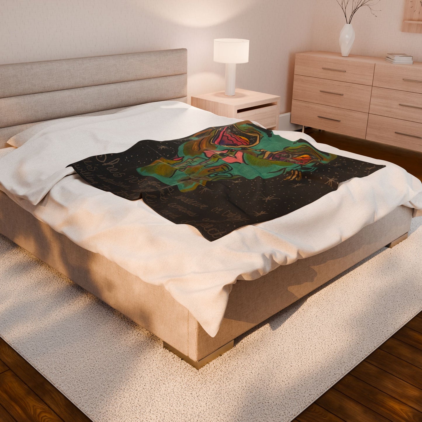 Vibrant Artist Blanket - Cozy Velveteen Plush Throw, Inspirational Home Decor, Unique Gift for Art Lovers, Perfect for Relaxation