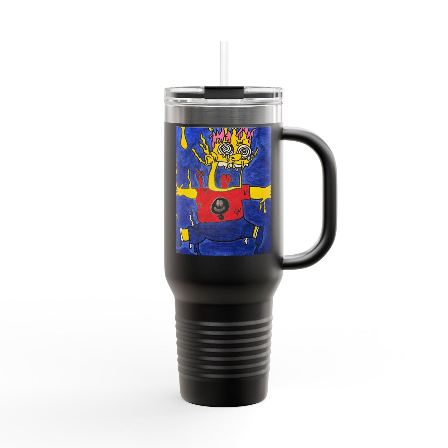 Vibrant Insulated Travel Mug - 40oz, Unique Artwork, Great for Gifts, Outdoor Adventures, Coffee Lovers, Personalized Drinkware