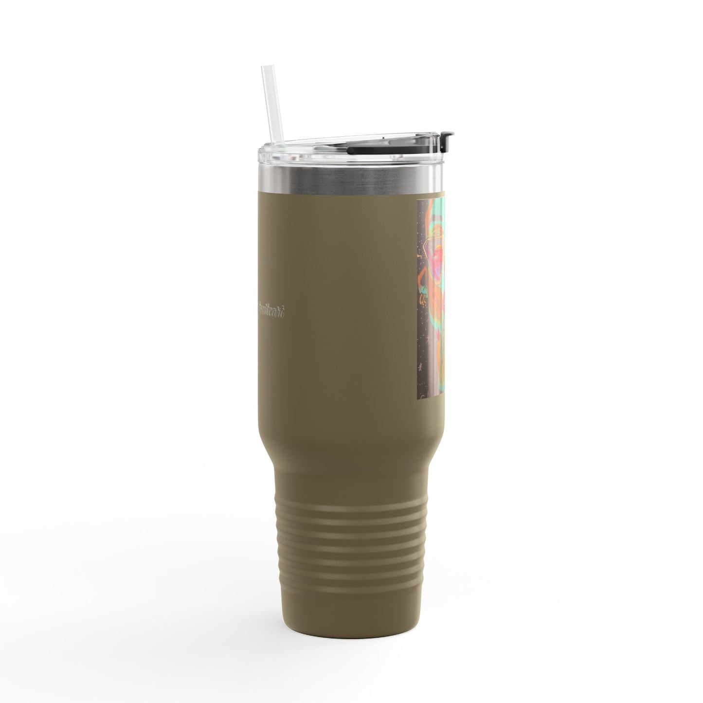 Vibrant Insulated Travel Mug, 40oz – Colorful Art Design for Coffee Lovers, Great for Road Trips, Gifts, Outdoor Adventures