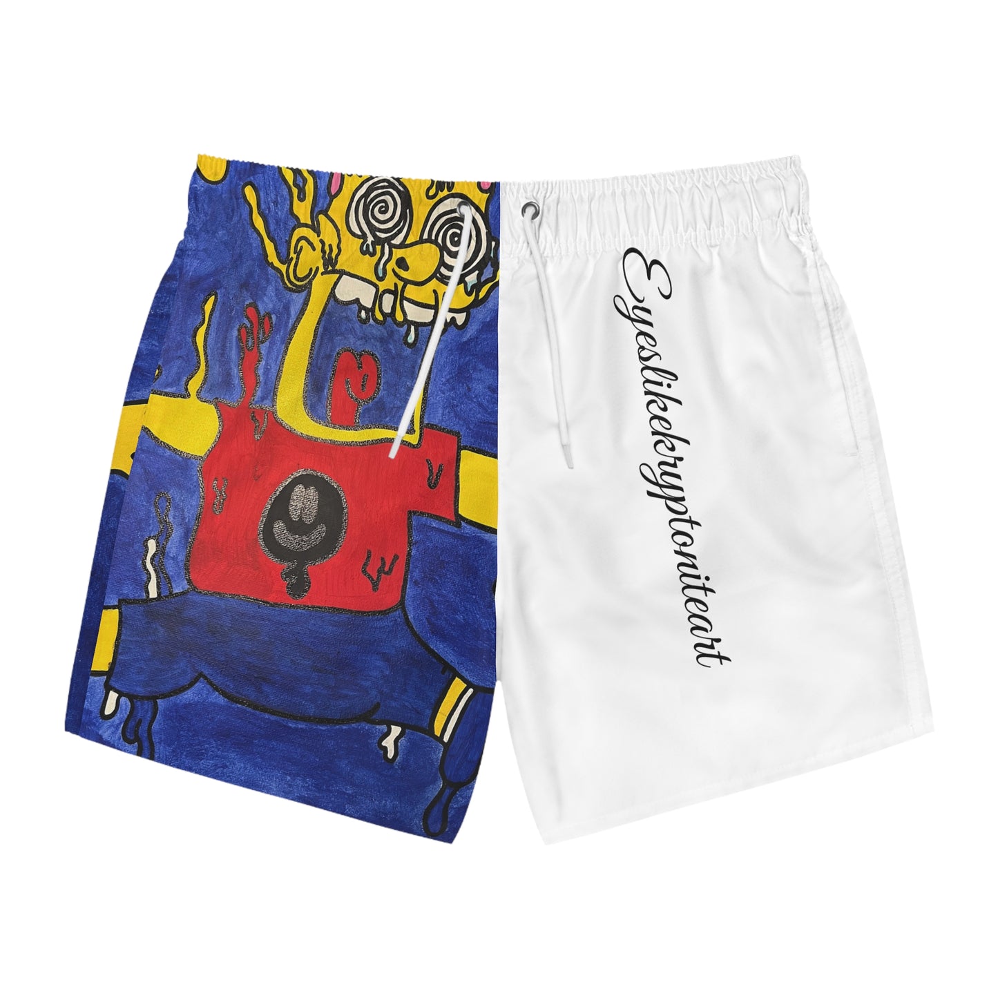 Colorful Cartoon Swim Trunks, Fun Beachwear, Summer Vacation Shorts, Pool Party Gear, Unique Gift for Kids & Adults