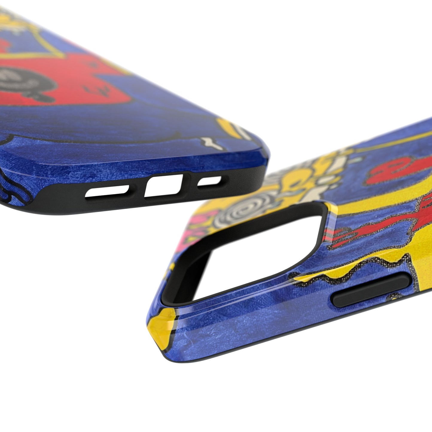 Colorful Impact-Resistant Phone Cases - Funky Artwork Cover, Phone Protection, Unique Gift, Fun Design, Cartoon Style