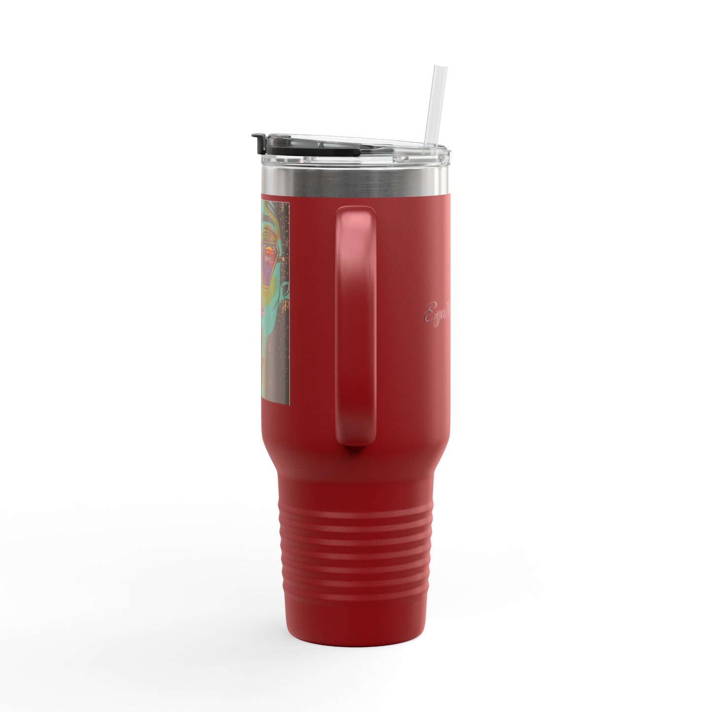 Vibrant Insulated Travel Mug, 40oz – Colorful Art Design for Coffee Lovers, Great for Road Trips, Gifts, Outdoor Adventures