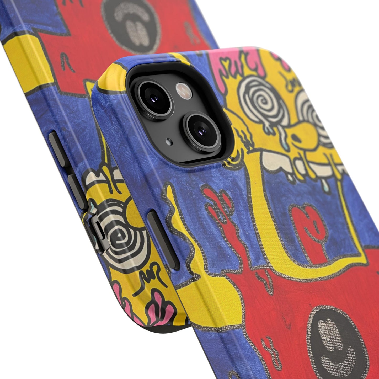 Colorful Impact-Resistant Phone Cases - Funky Artwork Cover, Phone Protection, Unique Gift, Fun Design, Cartoon Style