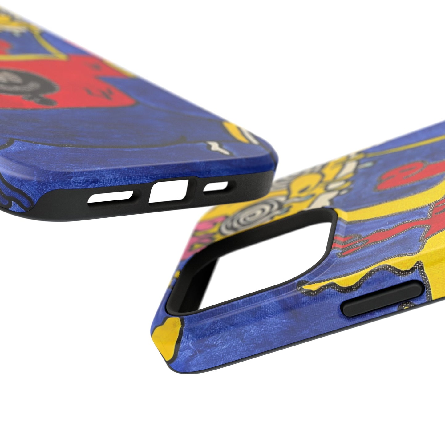 Colorful Impact-Resistant Phone Cases - Funky Artwork Cover, Phone Protection, Unique Gift, Fun Design, Cartoon Style