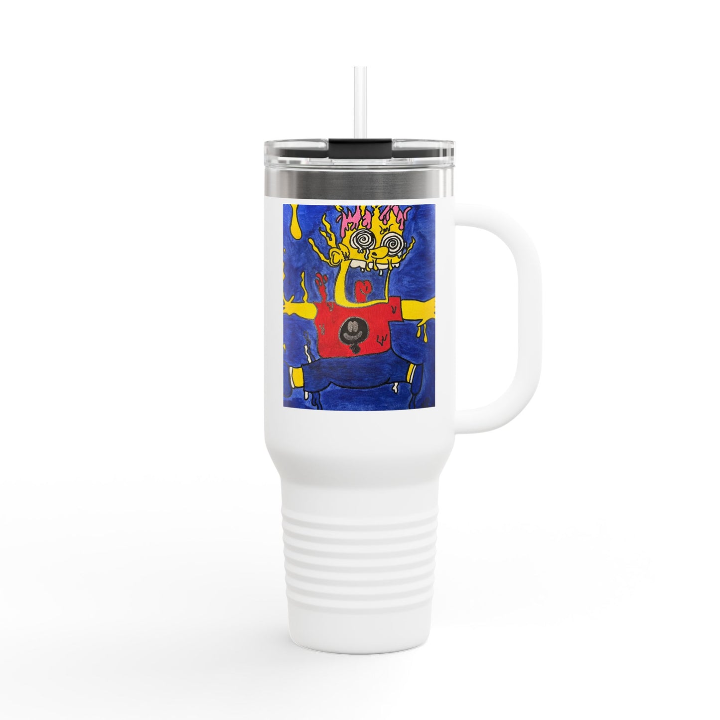 Vibrant Insulated Travel Mug - 40oz, Unique Artwork, Great for Gifts, Outdoor Adventures, Coffee Lovers, Personalized Drinkware