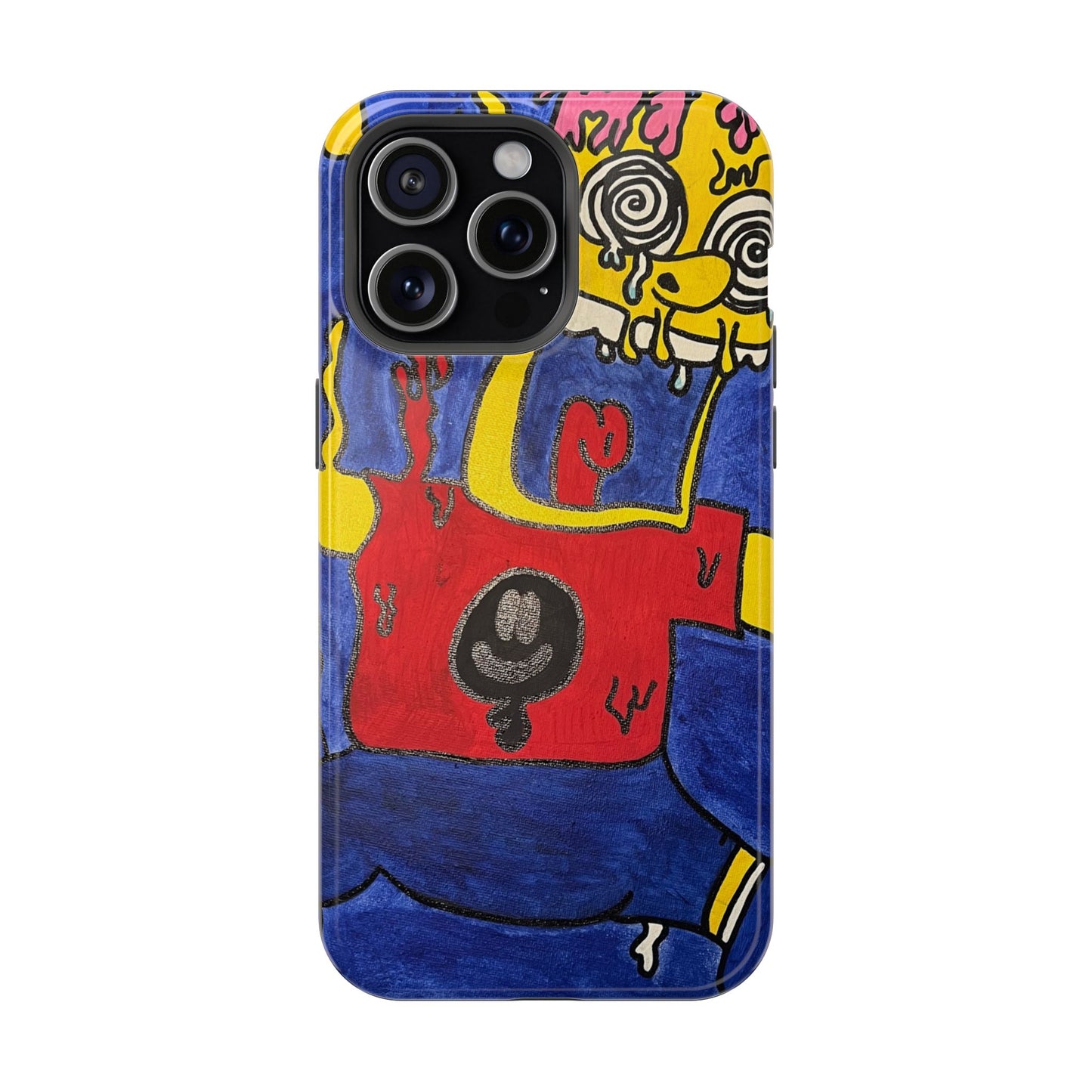 Colorful Impact-Resistant Phone Cases - Funky Artwork Cover, Phone Protection, Unique Gift, Fun Design, Cartoon Style