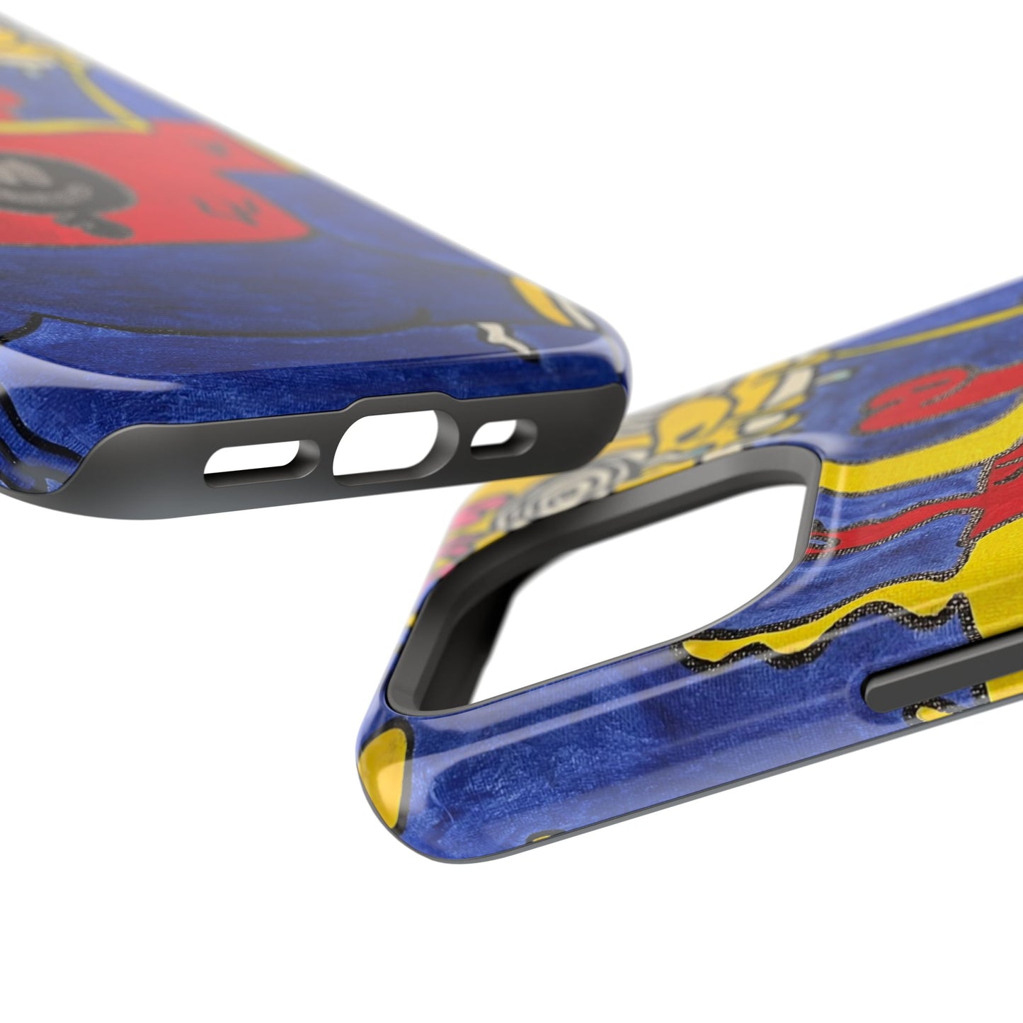 Colorful Impact-Resistant Phone Cases - Funky Artwork Cover, Phone Protection, Unique Gift, Fun Design, Cartoon Style