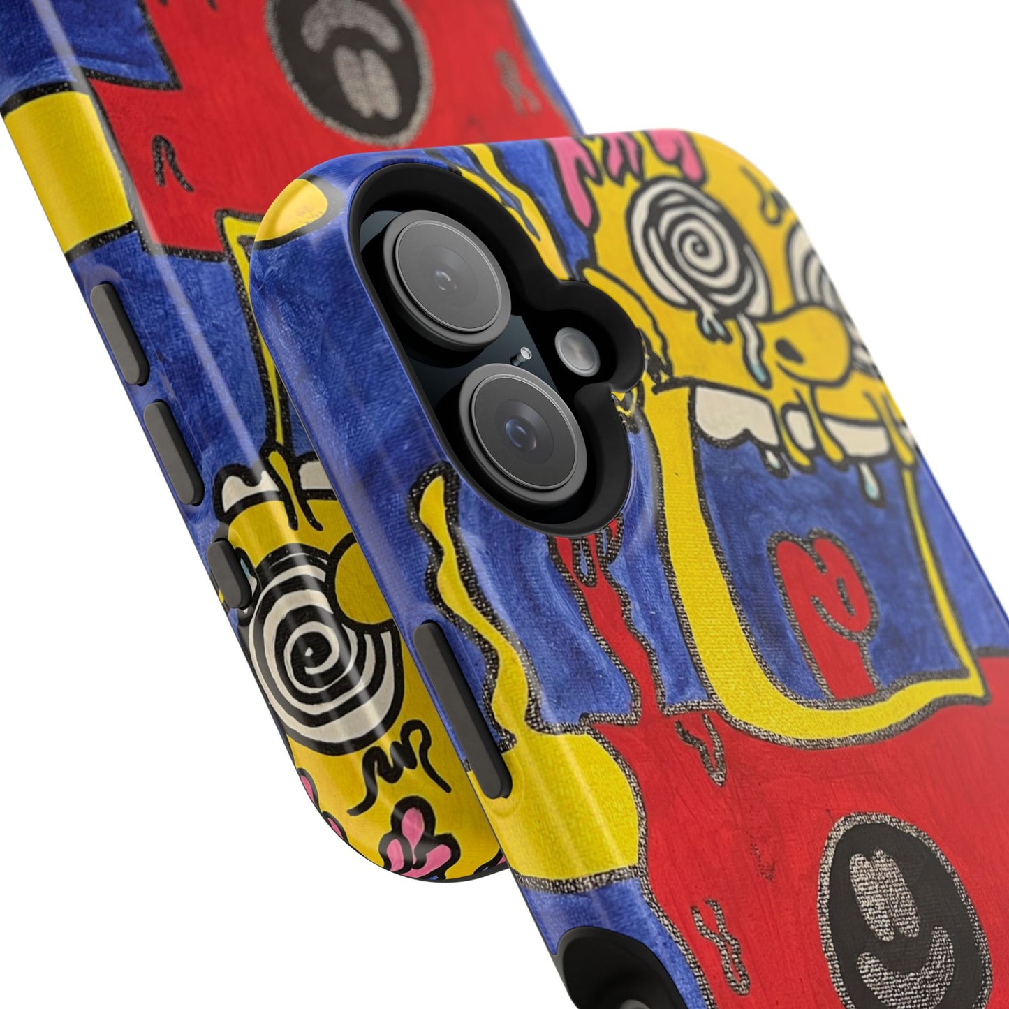 Colorful Impact-Resistant Phone Cases - Funky Artwork Cover, Phone Protection, Unique Gift, Fun Design, Cartoon Style