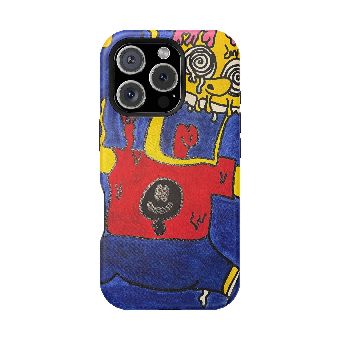 Colorful Impact-Resistant Phone Cases - Funky Artwork Cover, Phone Protection, Unique Gift, Fun Design, Cartoon Style