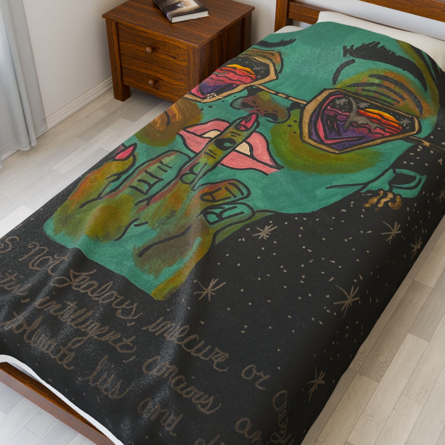 Vibrant Artist Blanket - Cozy Velveteen Plush Throw, Inspirational Home Decor, Unique Gift for Art Lovers, Perfect for Relaxation