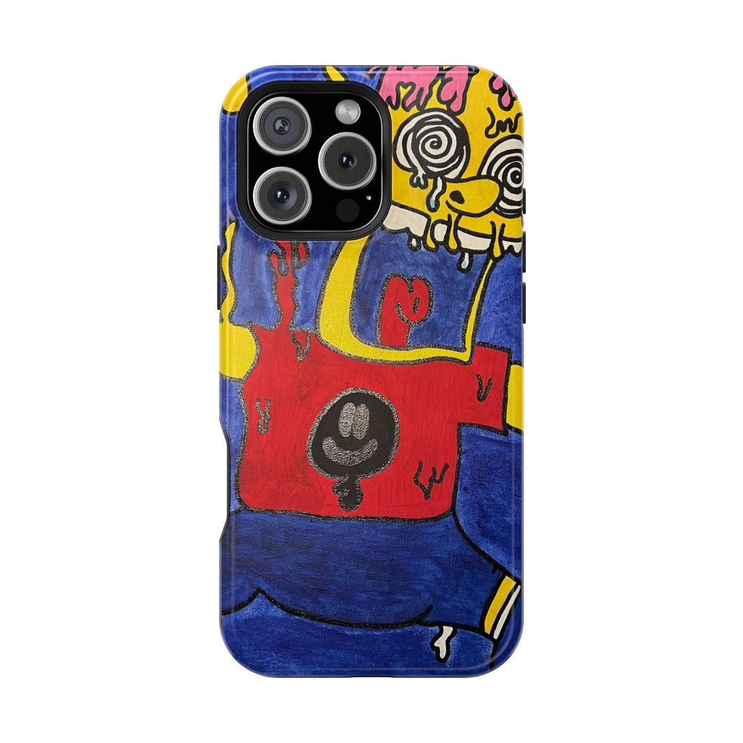 Colorful Impact-Resistant Phone Cases - Funky Artwork Cover, Phone Protection, Unique Gift, Fun Design, Cartoon Style