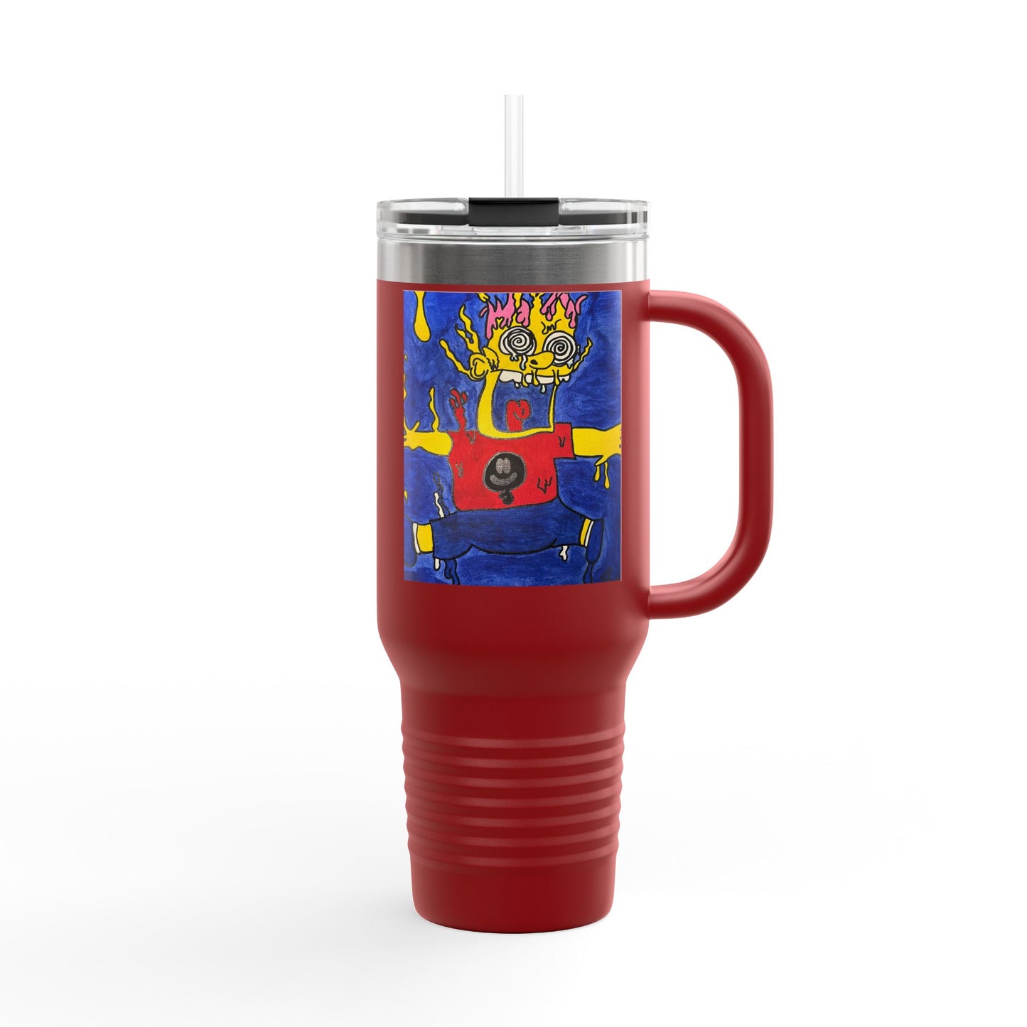 Vibrant Insulated Travel Mug - 40oz, Unique Artwork, Great for Gifts, Outdoor Adventures, Coffee Lovers, Personalized Drinkware